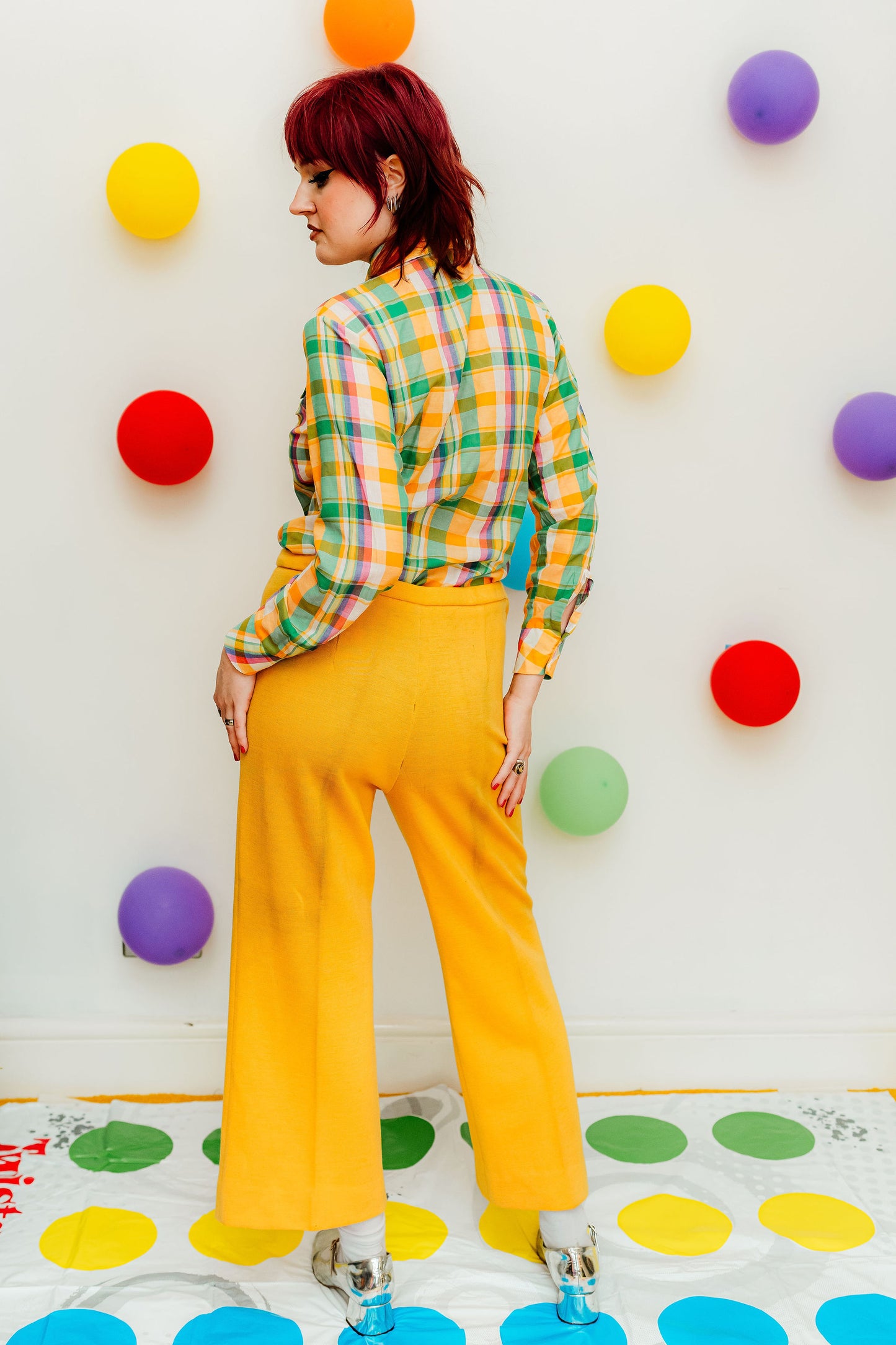 Vintage 70s Yellow Wool Flares