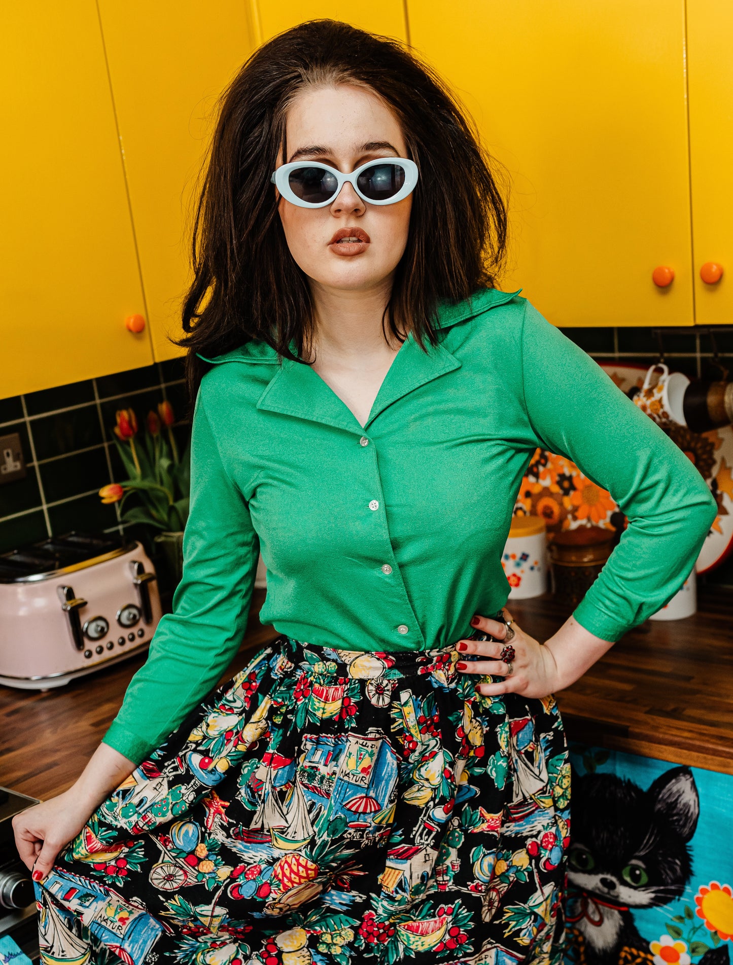 Kitsch Inn Vintage 70s Green Shirt