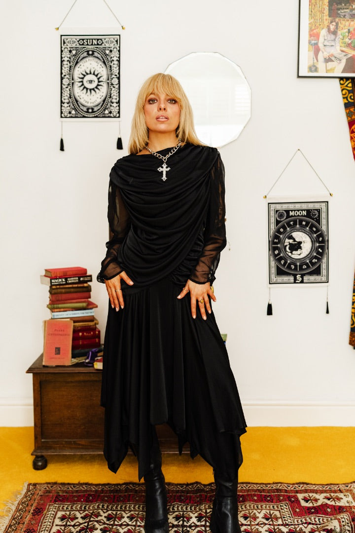 Vintage 80s Black Cocktail Dress