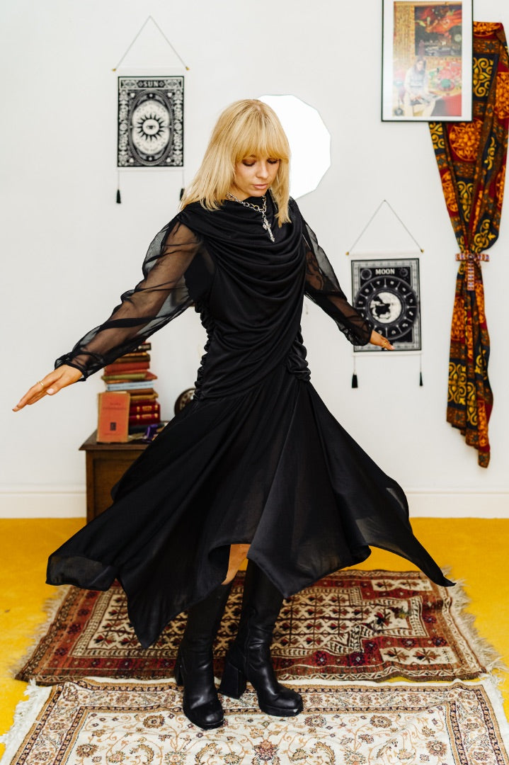 Vintage 80s Black Cocktail Dress