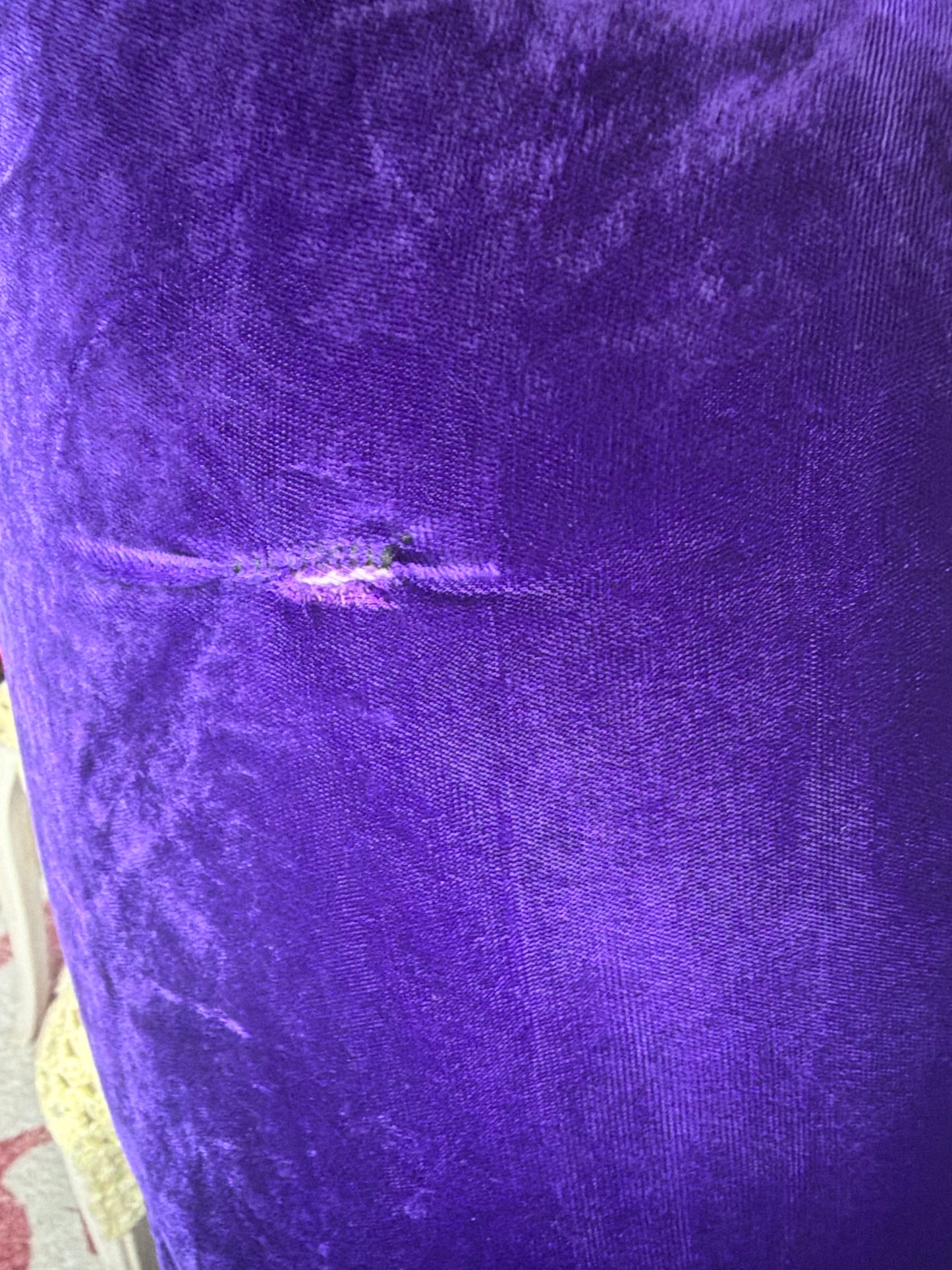 Vintage 70s Pink and Purple Velvet Maxi Dress