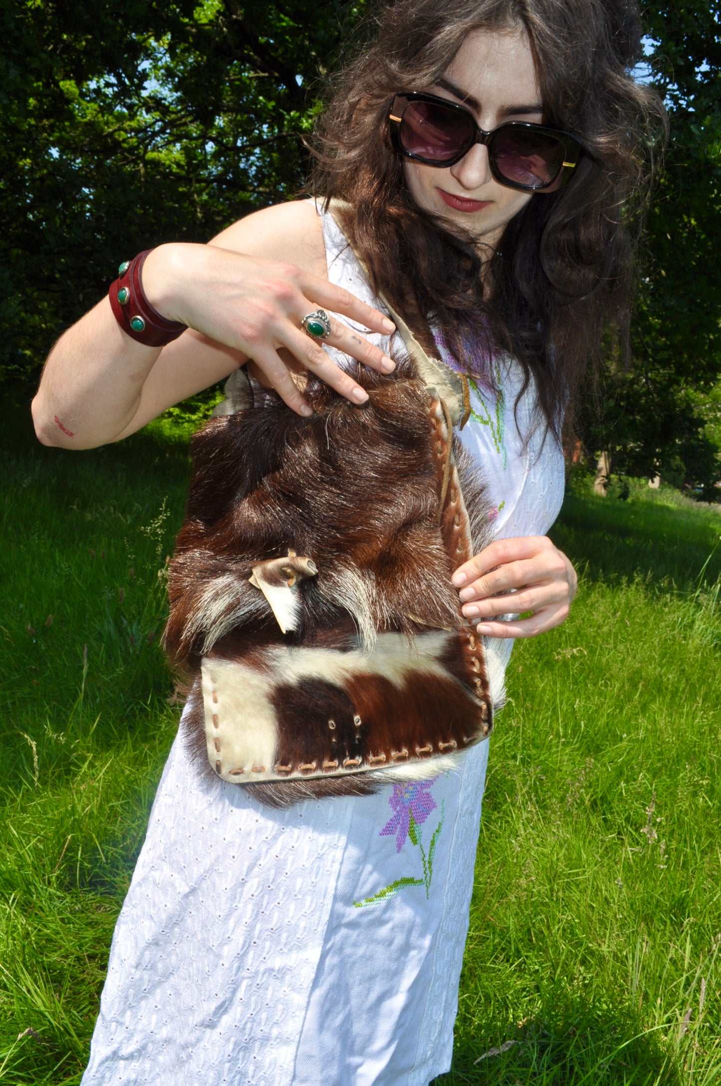 Vintage 60s Cow Hide Fur Bag