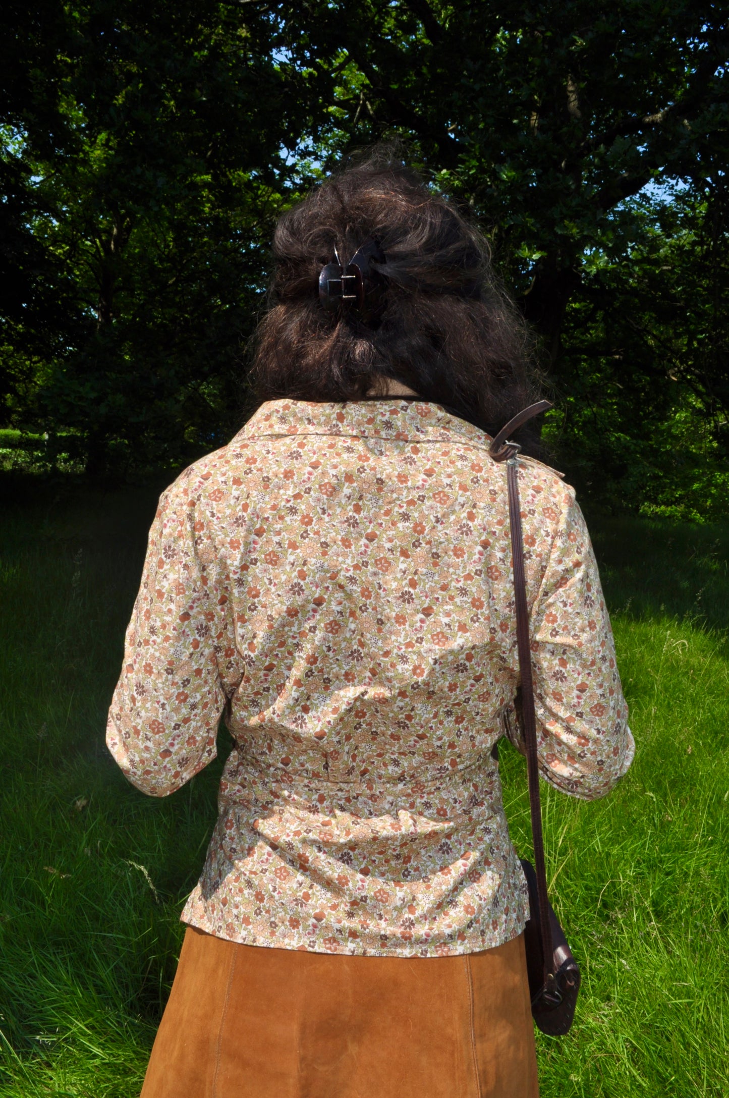 Vintage 70s Brown Floral Shirt