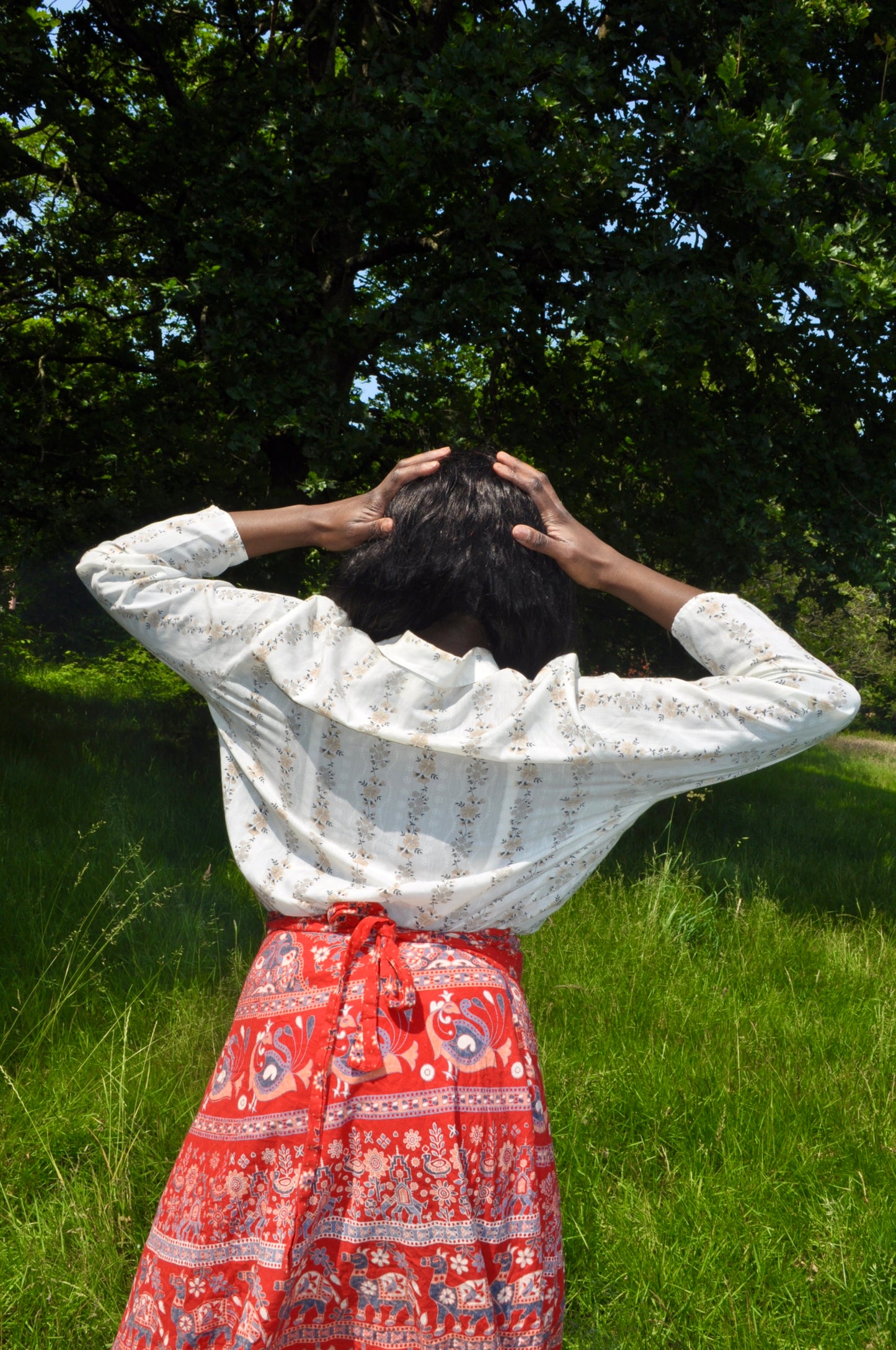 Vintage 70s White Floral Shirt