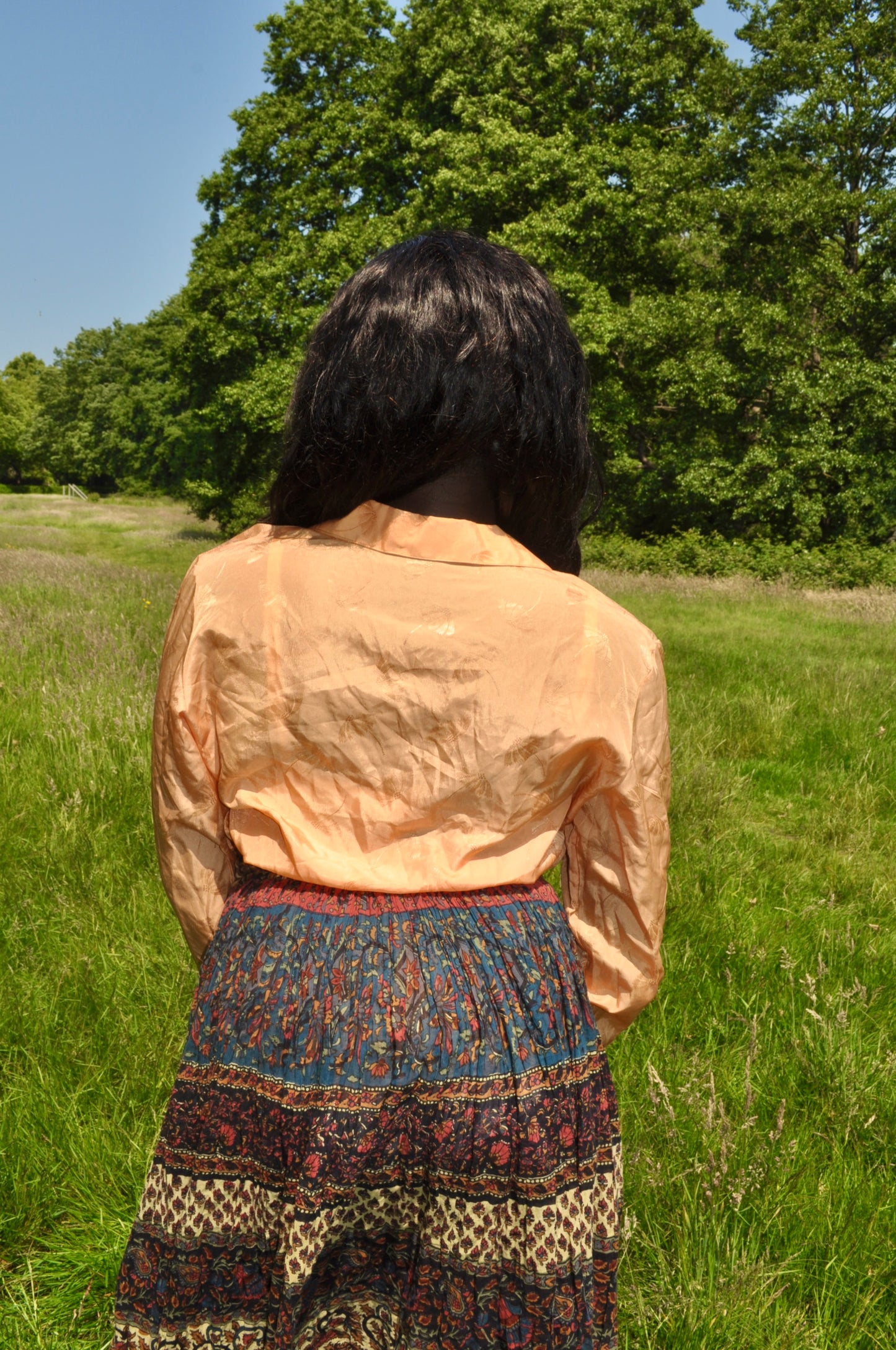Vintage 70s Peach Umbrella Shirt