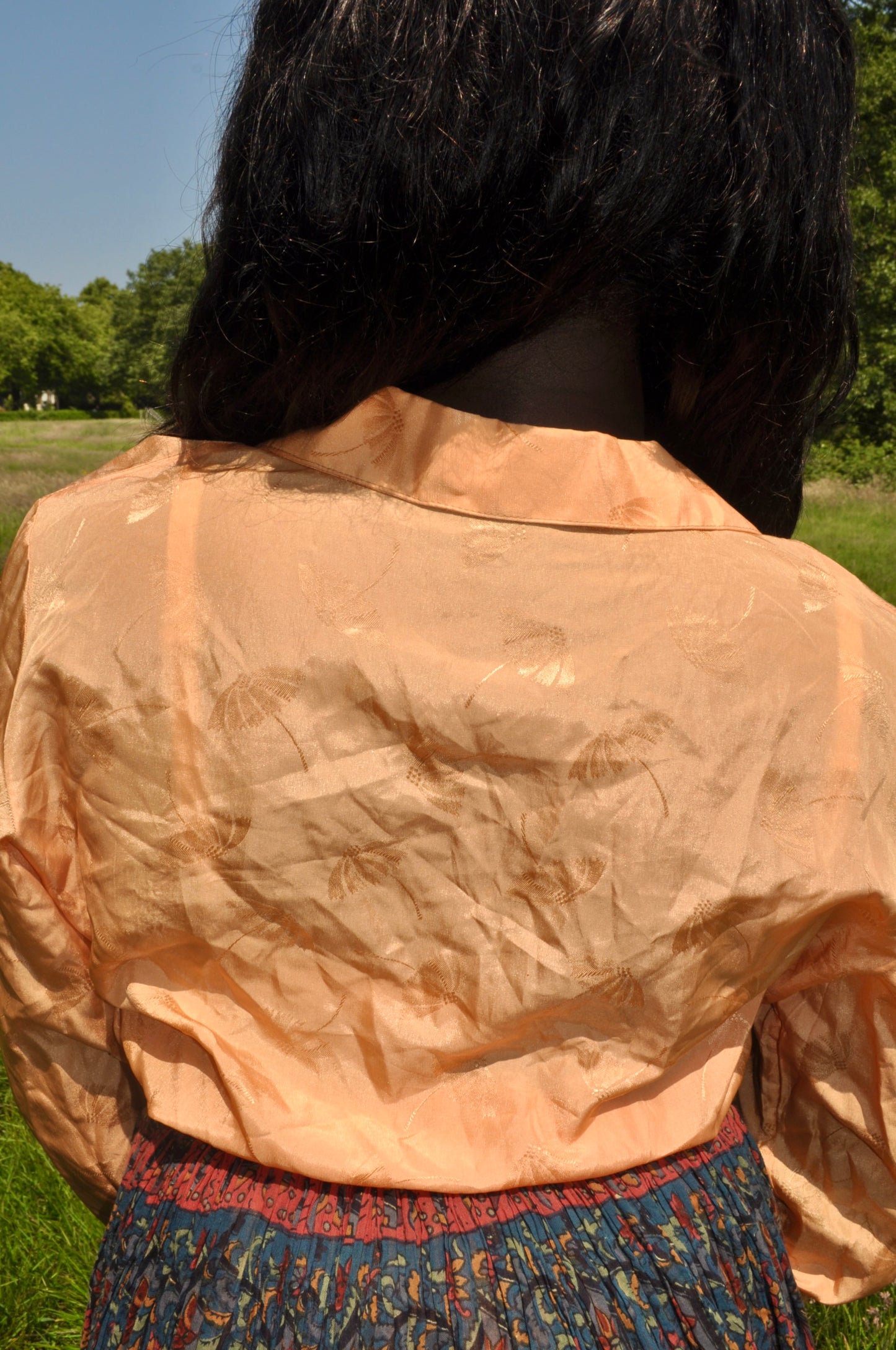 Vintage 70s Peach Umbrella Shirt