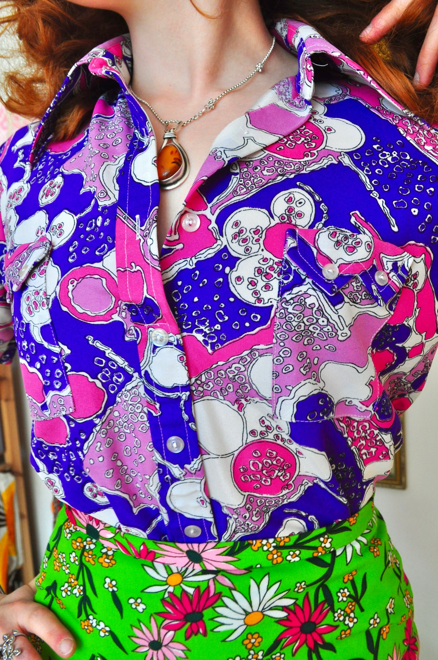 Vintage 60s Pink Psychedelic Shirt