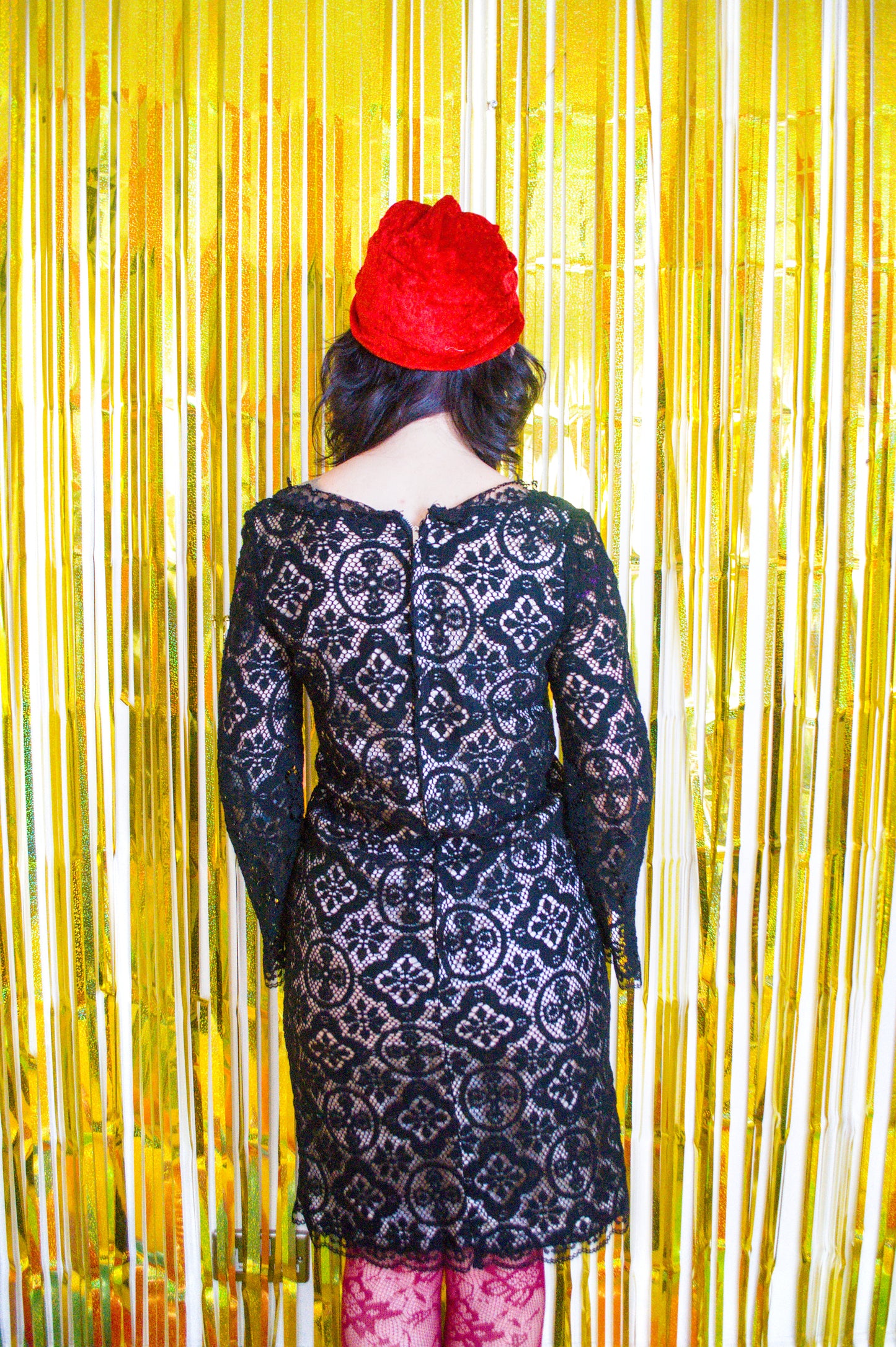 Vintage 60s Black Lace Dress