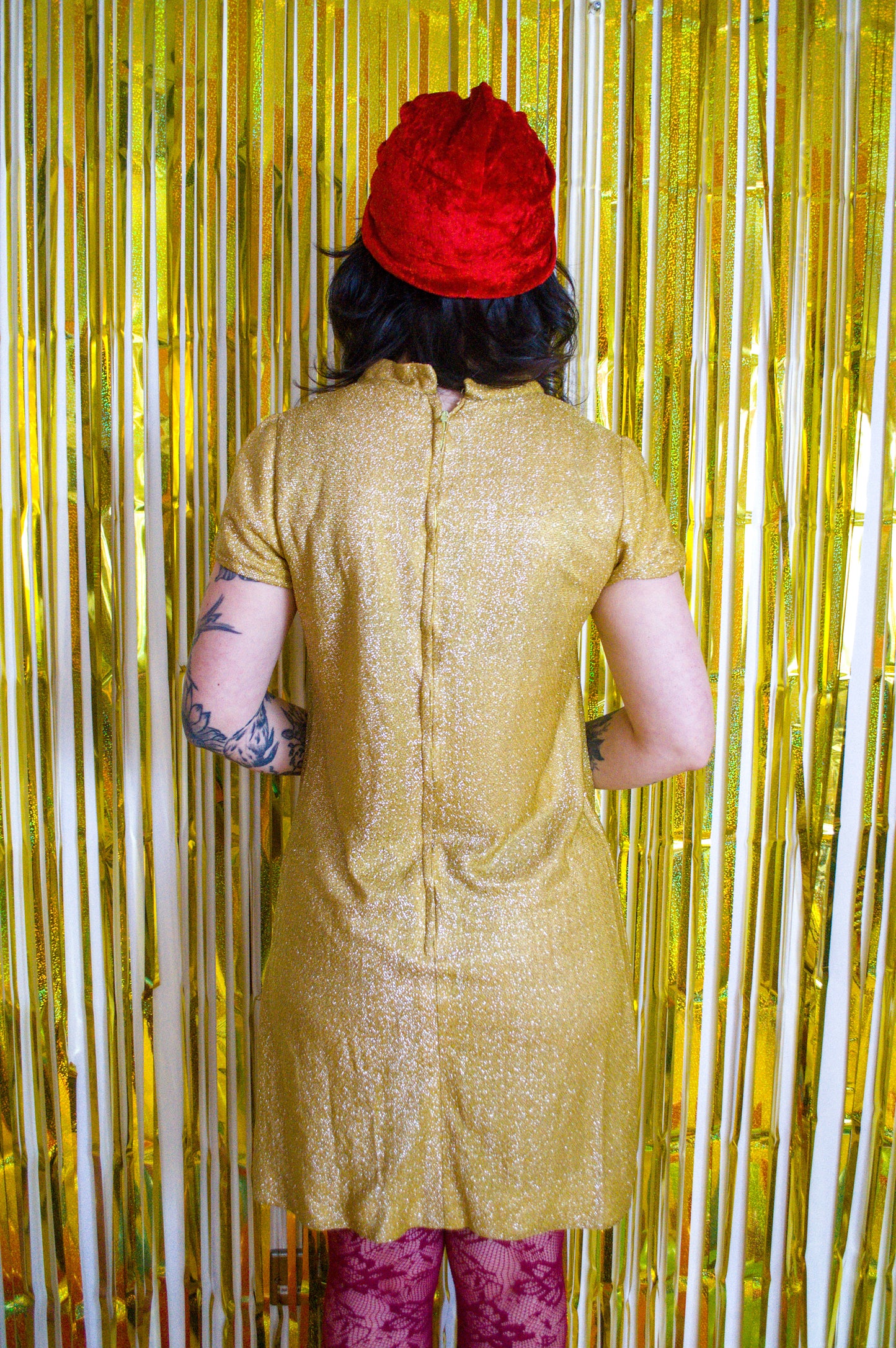 Vintage 60s Gold Lurex Dress