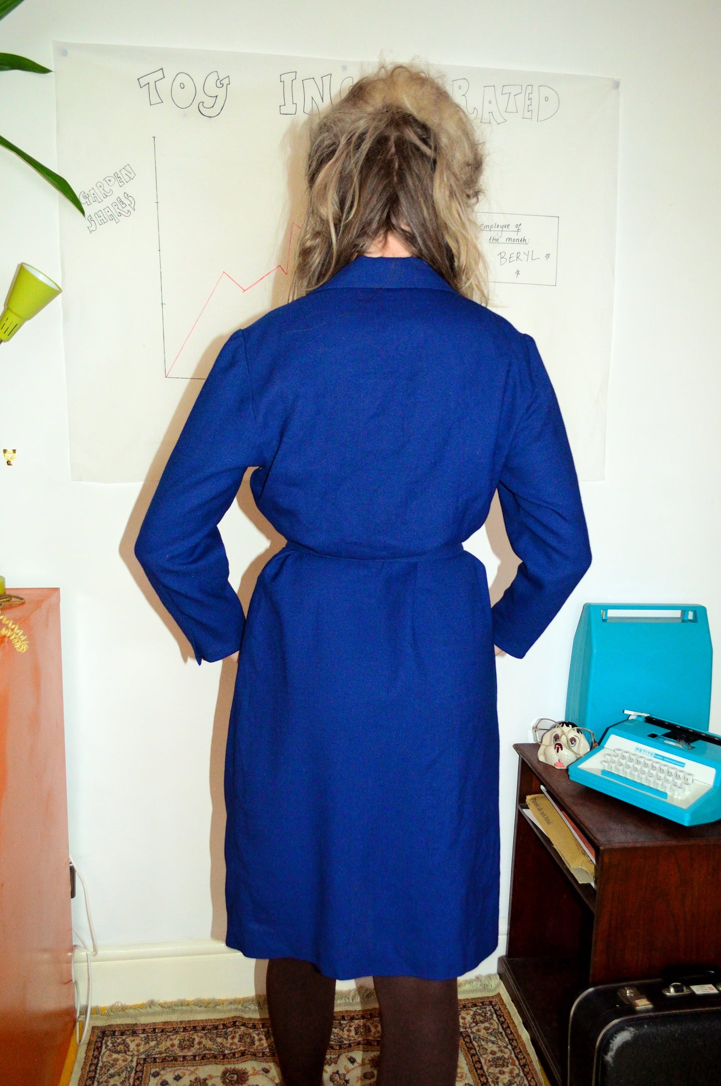 Vintage 60s Navy Blue Pencil Dress