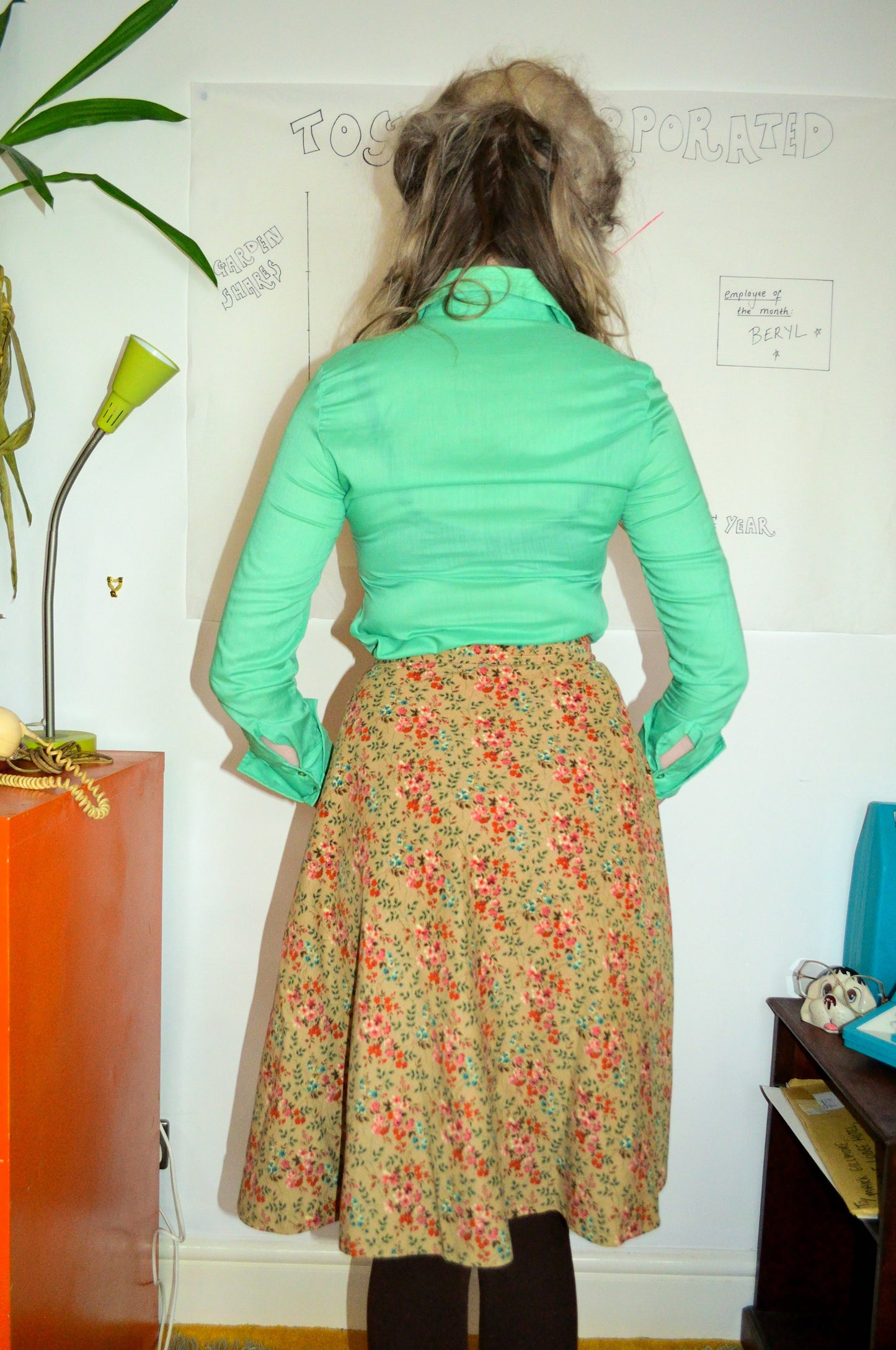 Vintage 70s Turquoise Shirt