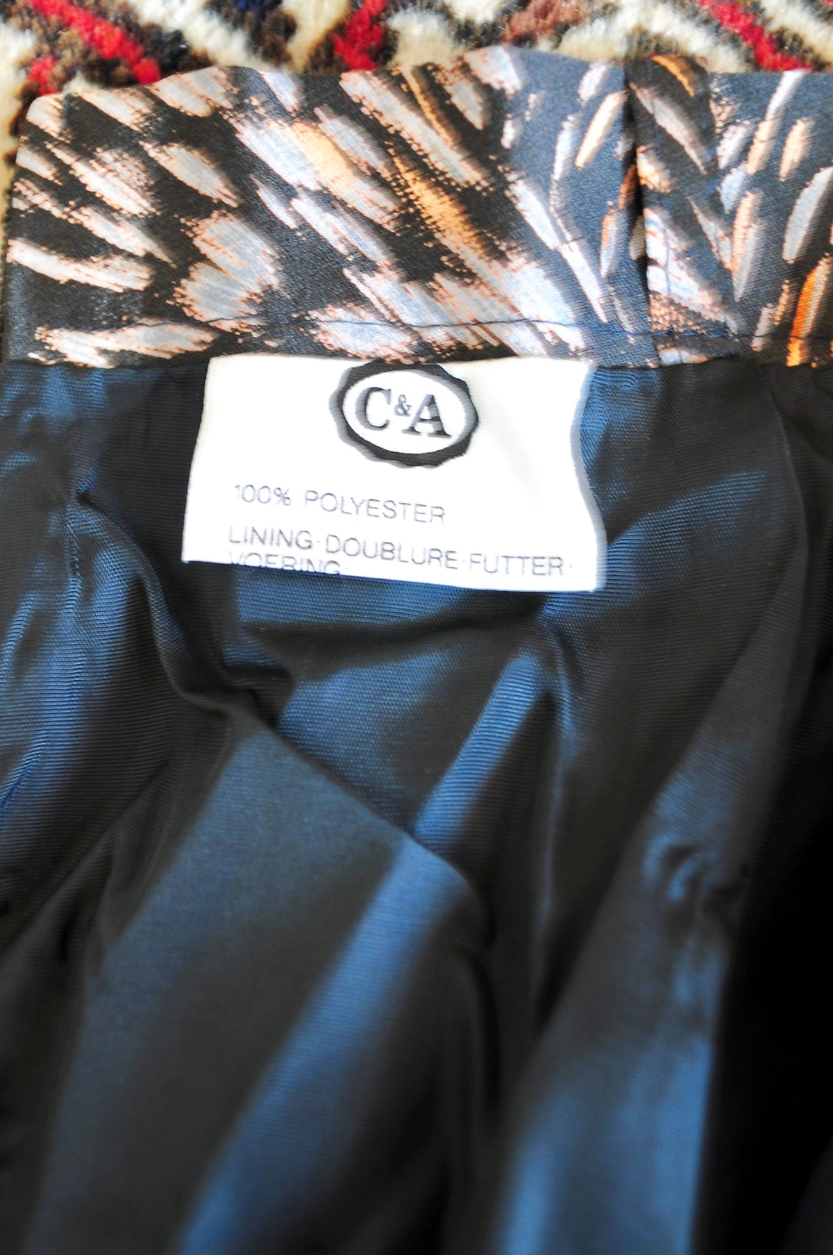 Vintage 70s C&A Feather Print Maxi Skirt