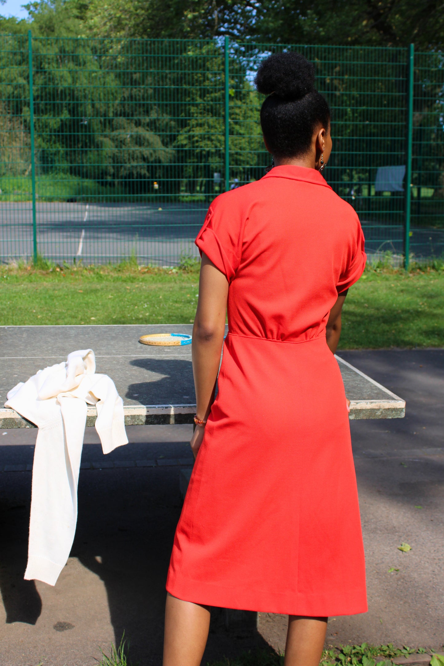 Vintage 70s Red Knee Dress