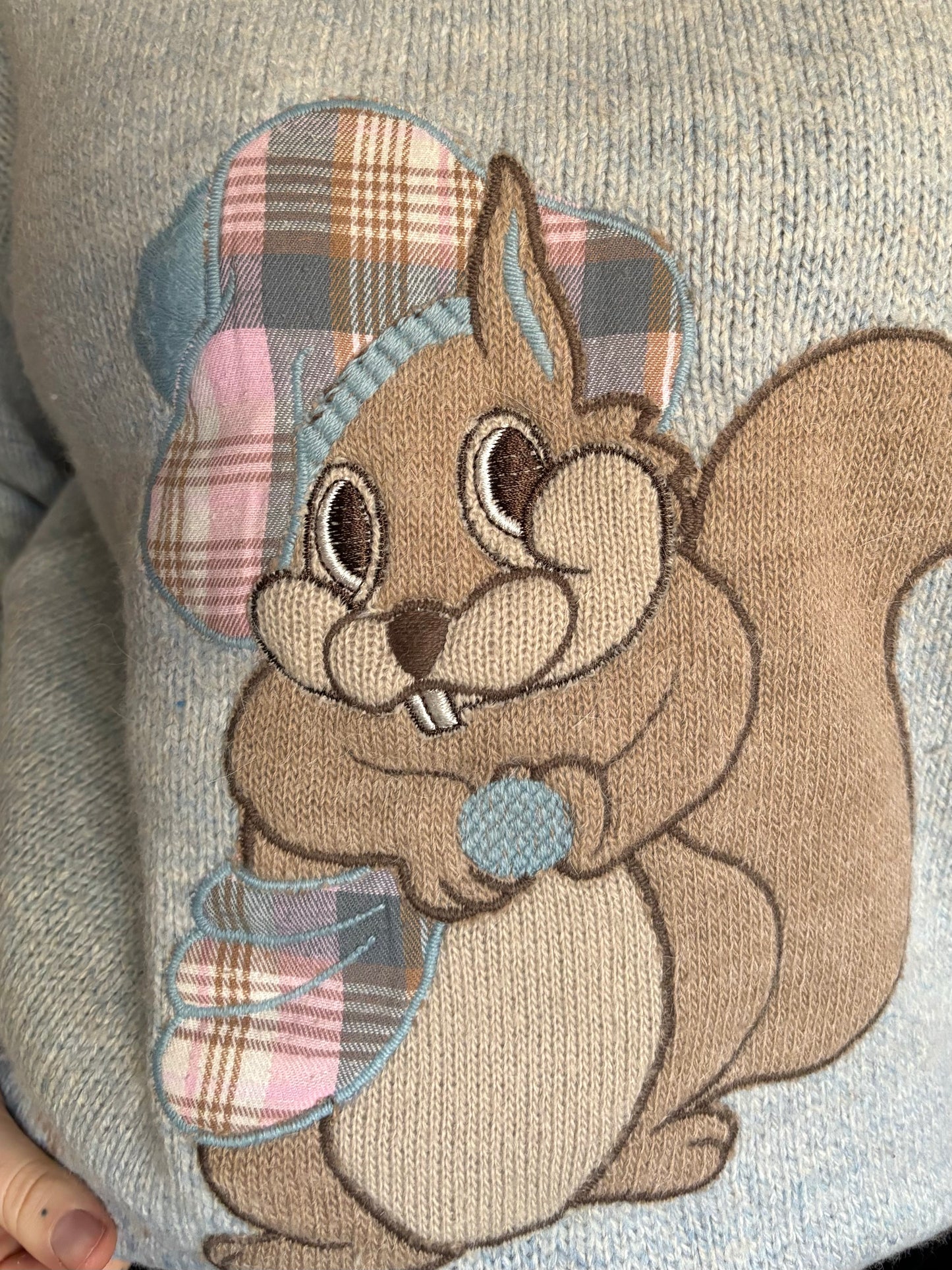 Vintage 80s Grey Squirrel Jumper