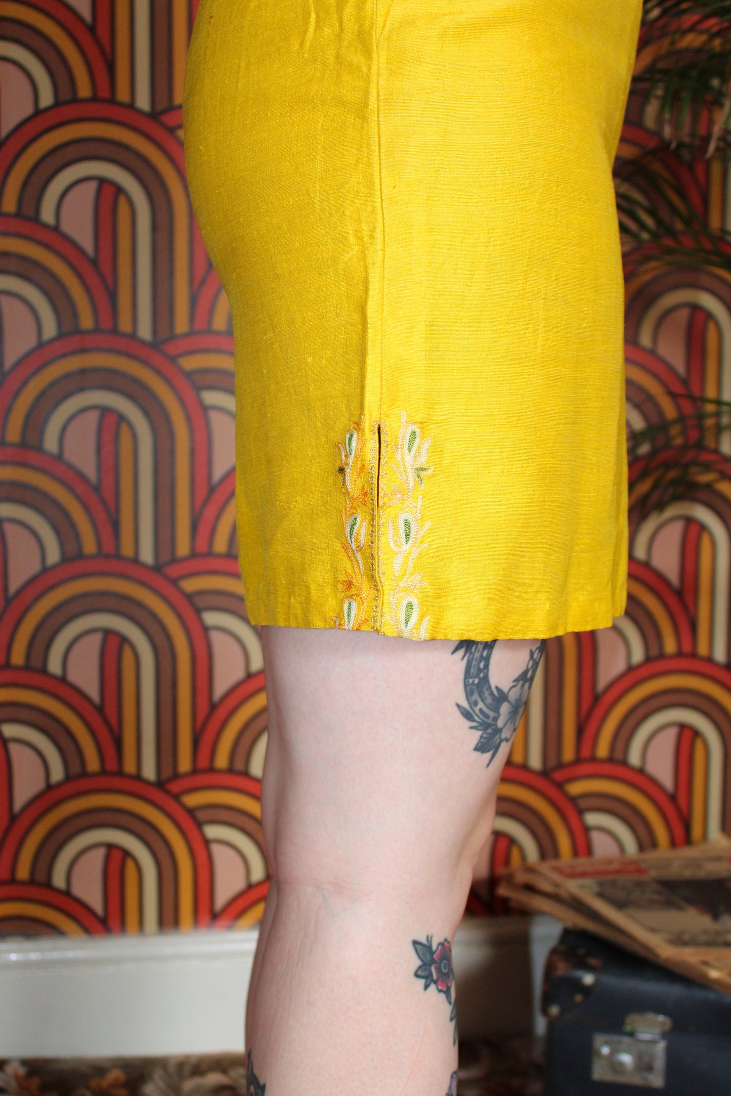 Vintage 60s Yellow Silk Tunic