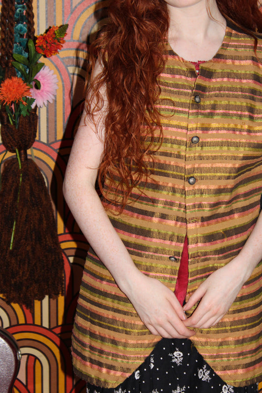 Vintage Gold Stripe Waistcoat