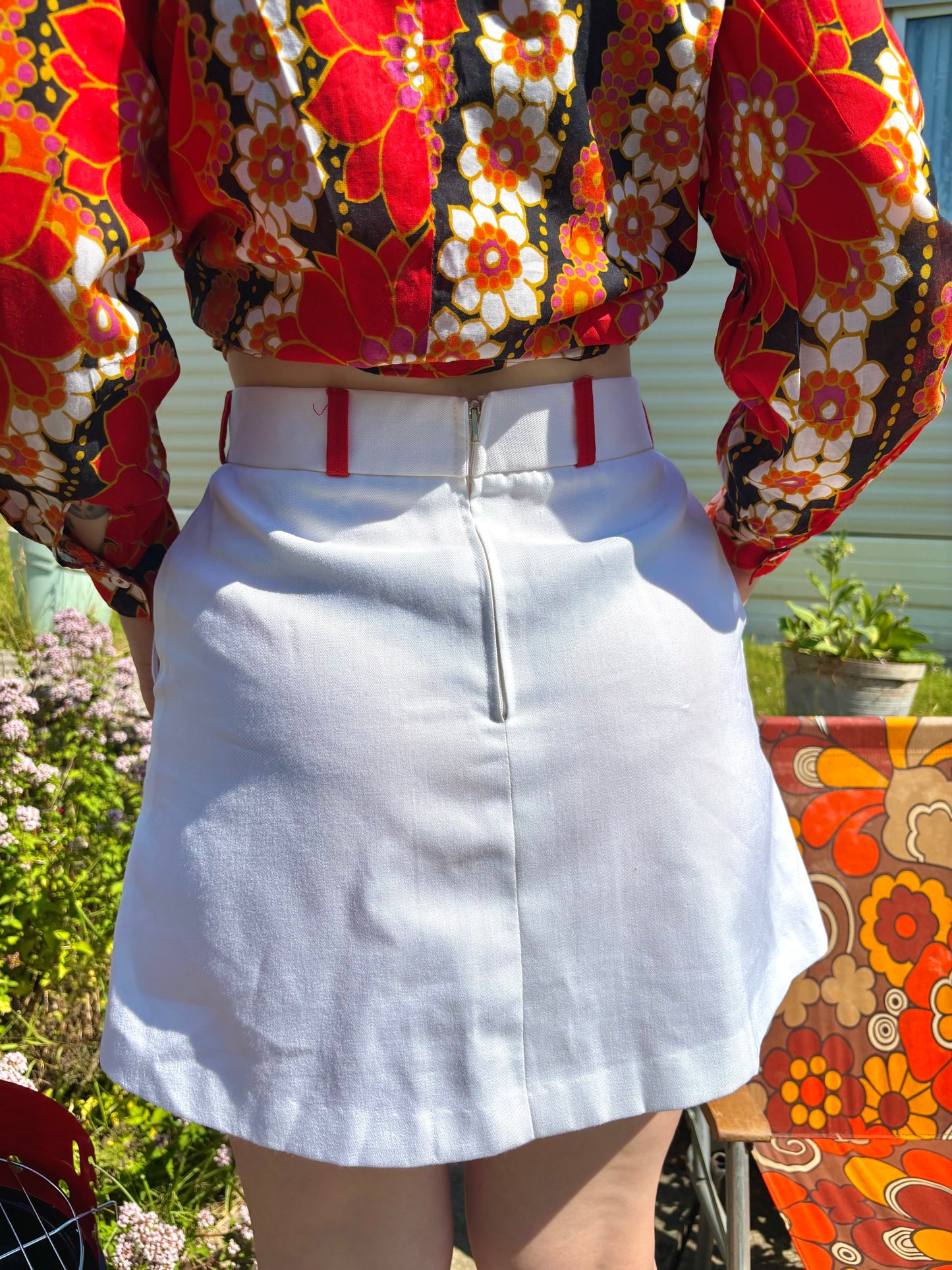 Vintage 70s White Fred Perry Tennis Skirt
