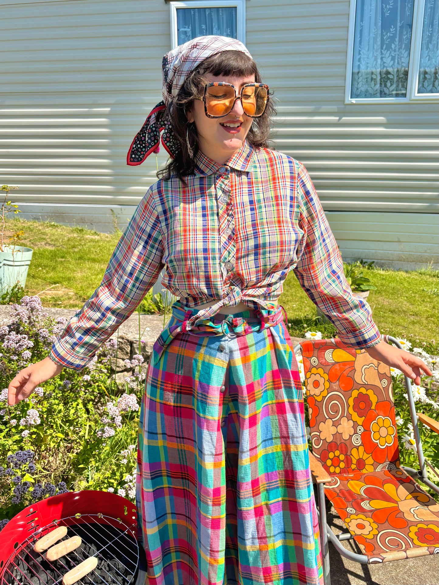 Vintage 70s Colourful Check Shirt