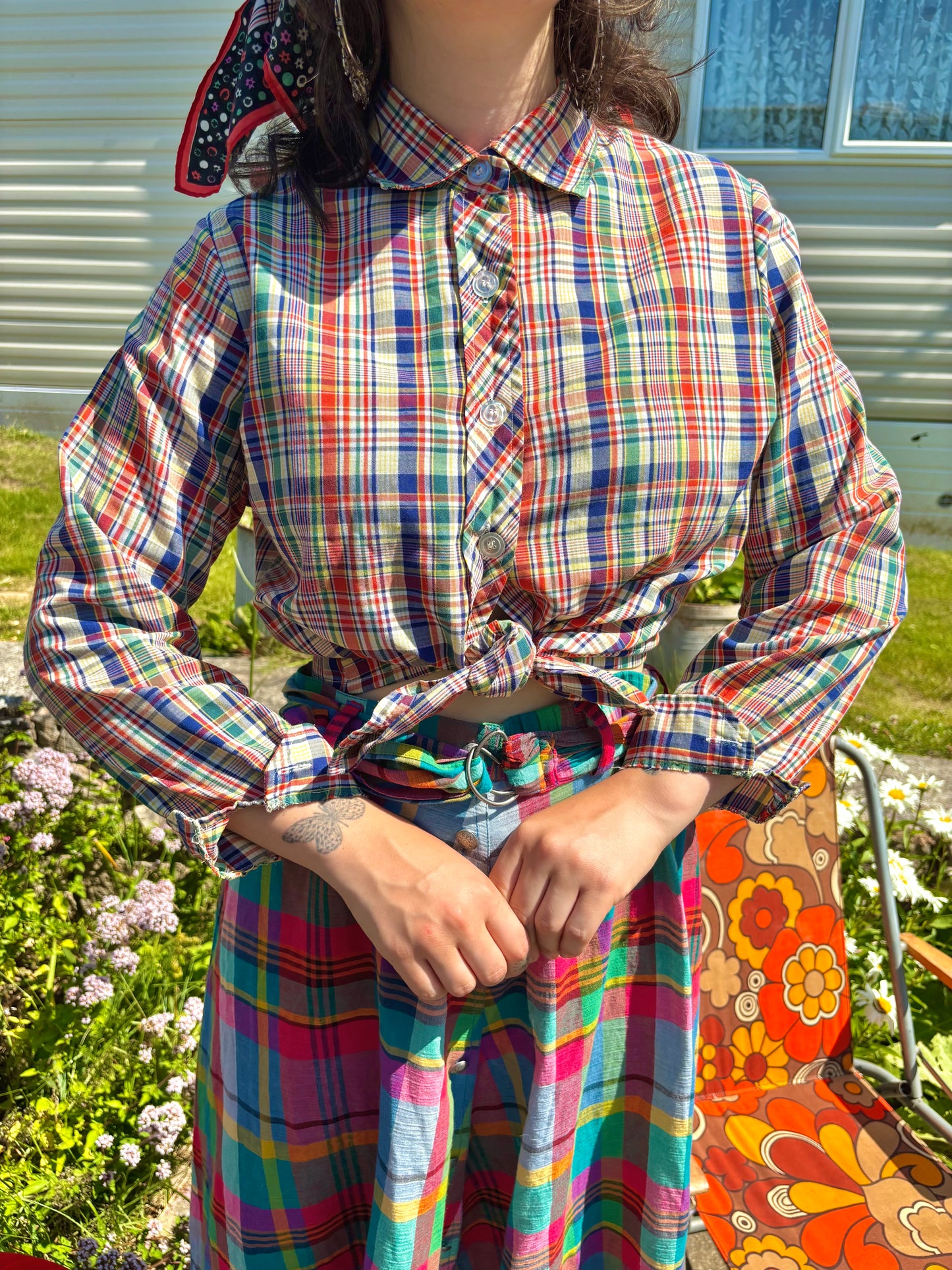Vintage 70s Colourful Check Shirt