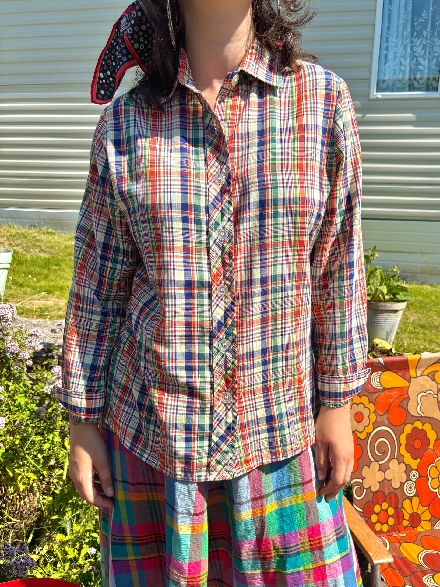 Vintage 70s Colourful Check Shirt