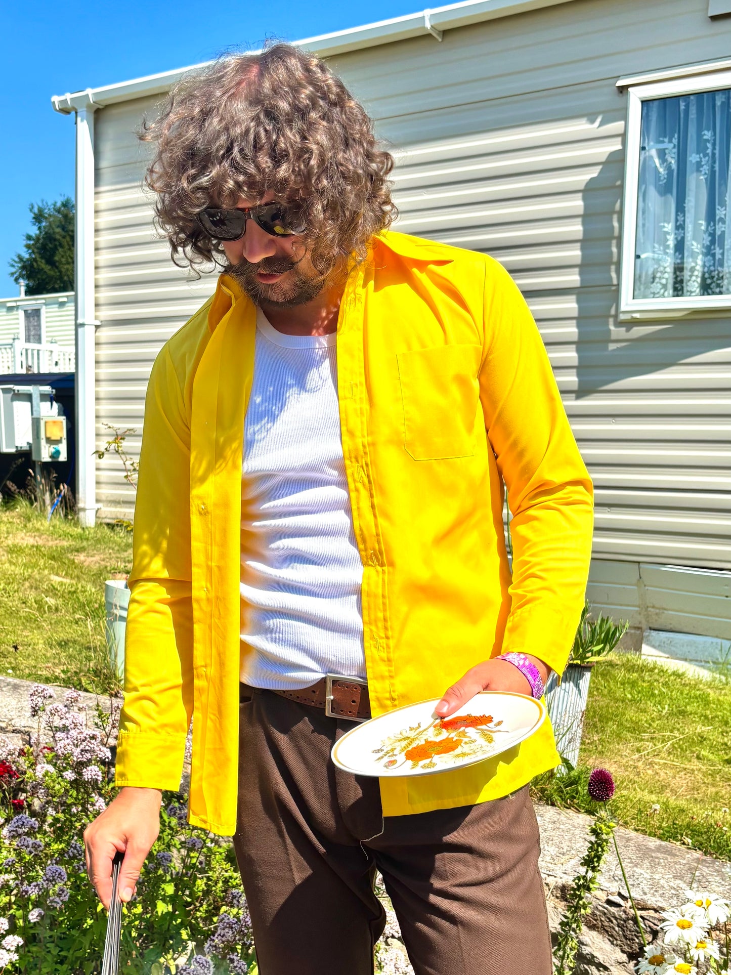 Vintage 70s Bright Yellow Shirt
