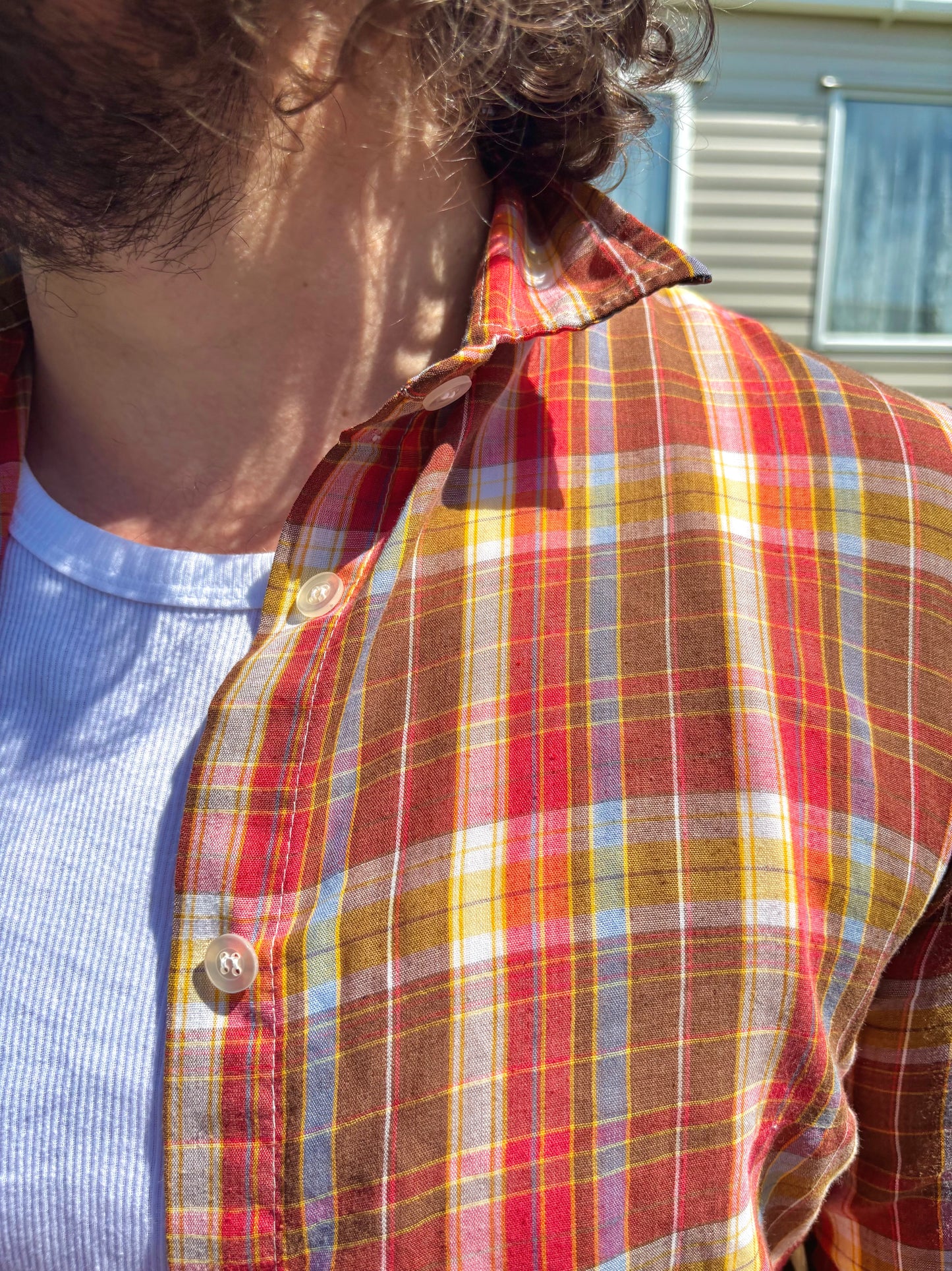 Vintage 70s Brown Check Shirt