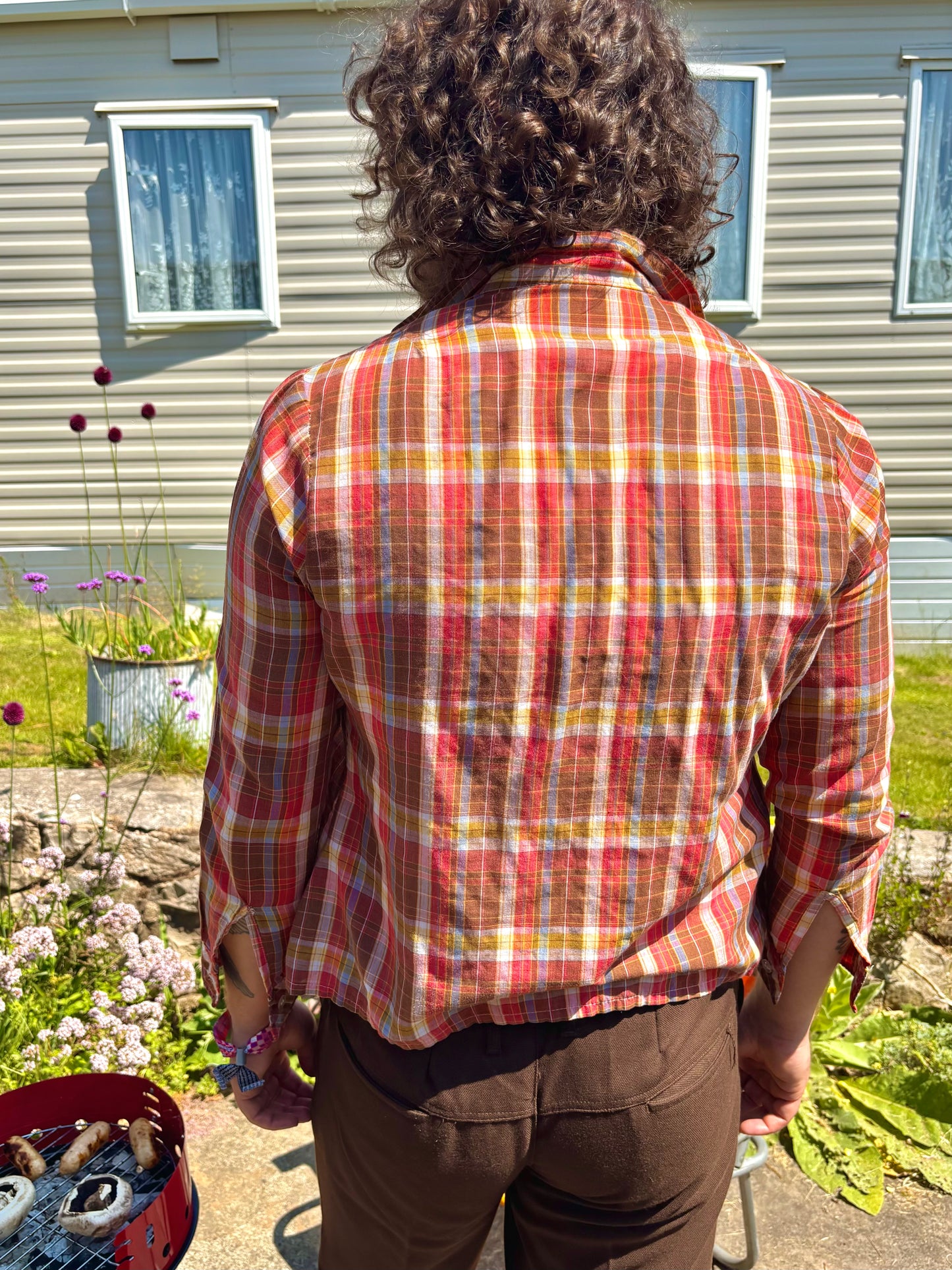 Vintage 70s Brown Check Shirt
