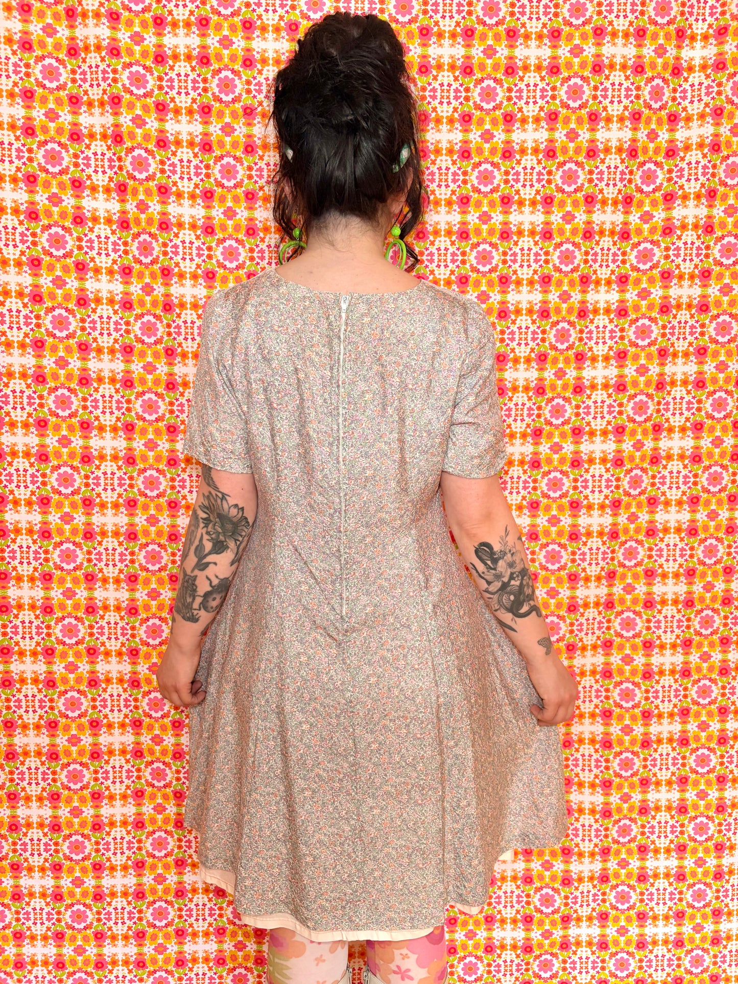 Vintage 80s Pastel Floral Dress