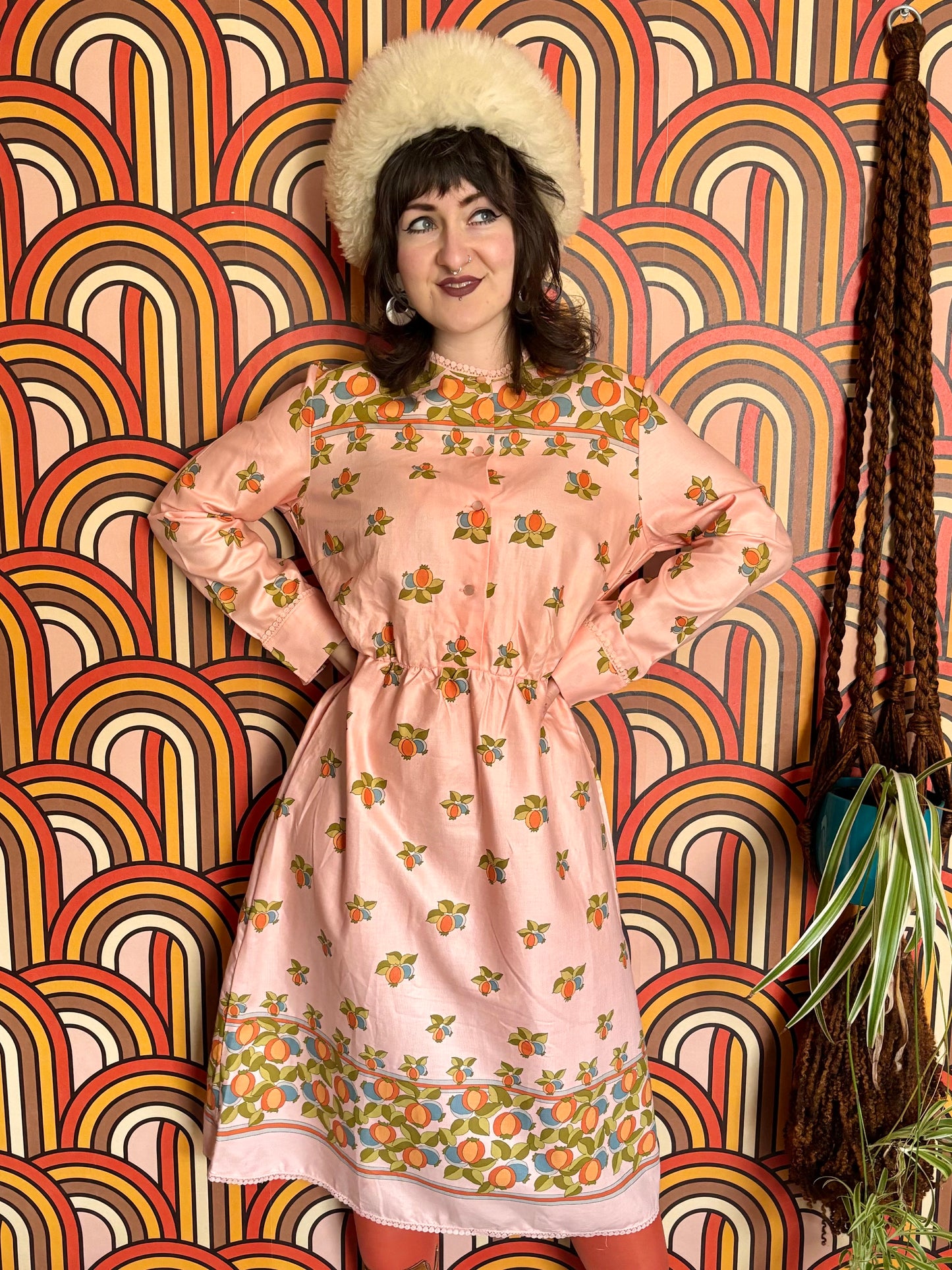Vintage 70s Pastel Floral Dress