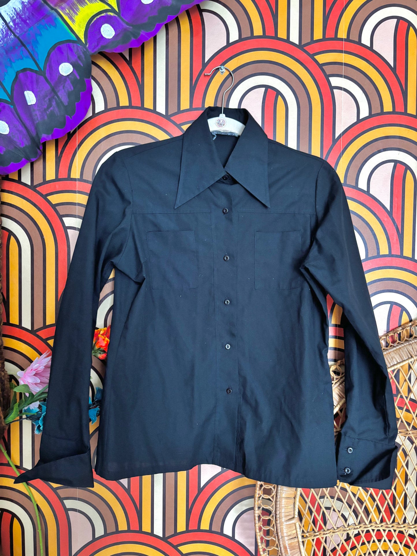 Vintage 70s Black Shirt