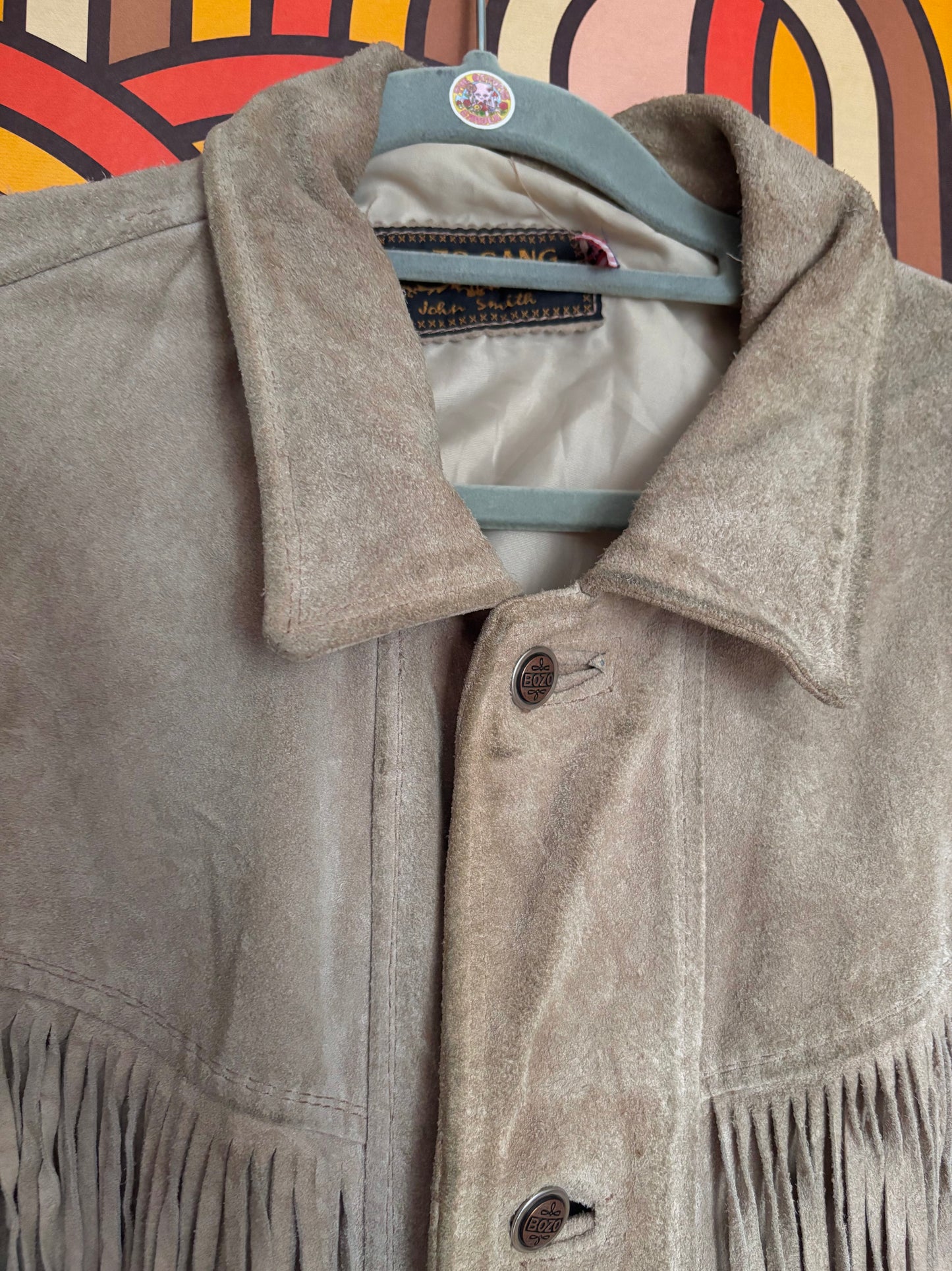 Vintage 70s Cream Suede Fringe Jacket