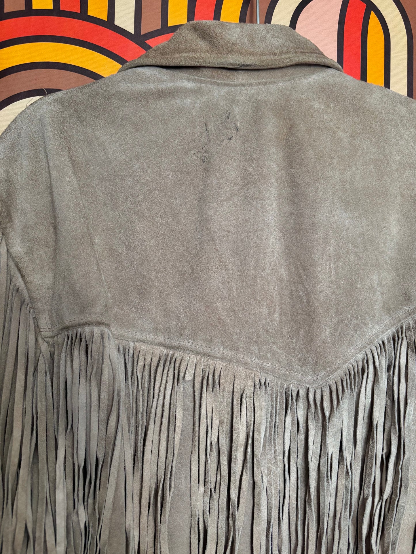 Vintage 70s Cream Suede Fringe Jacket