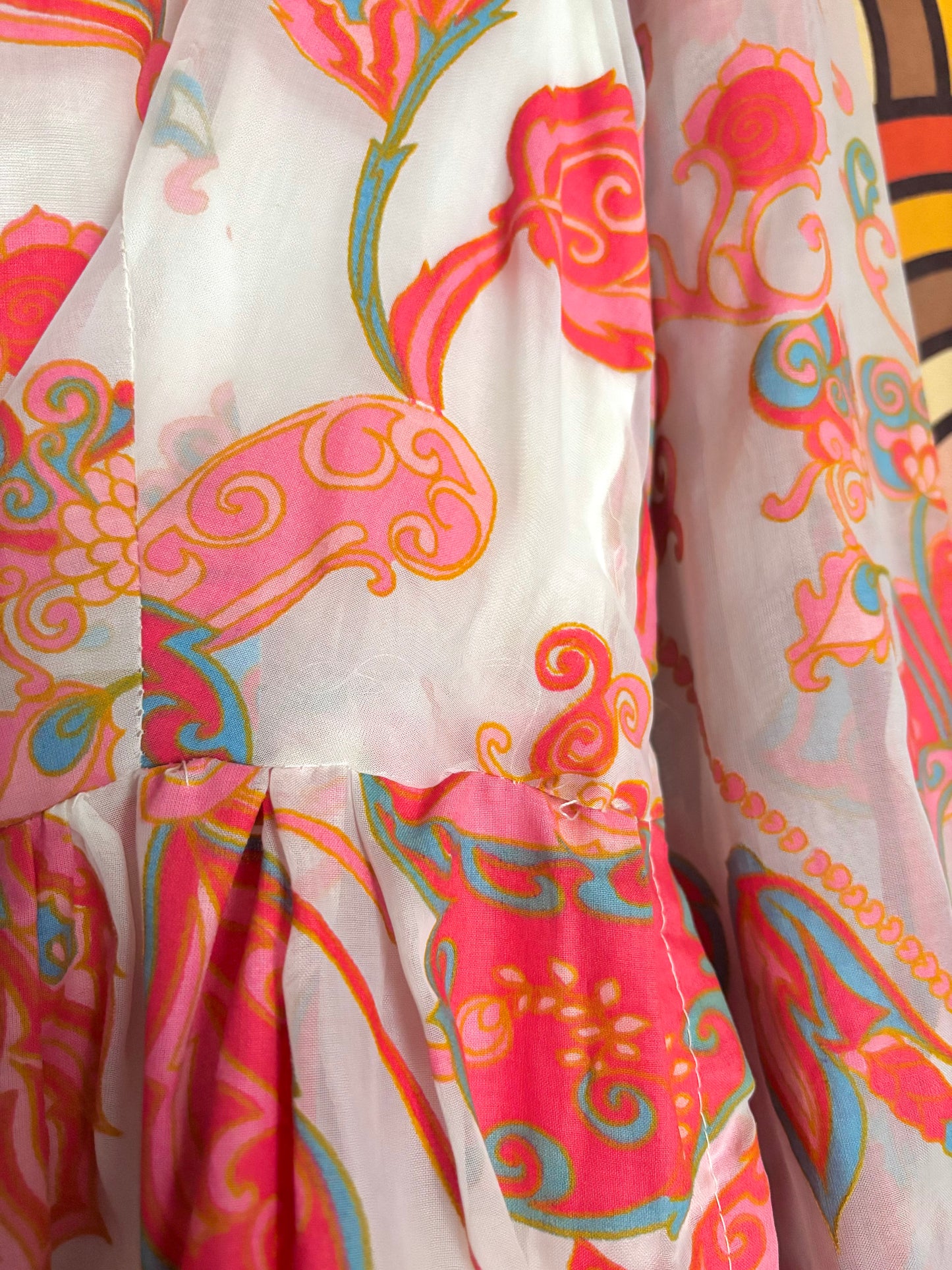 Vintage 60s Pink Psychedelic Print Mini Dress
