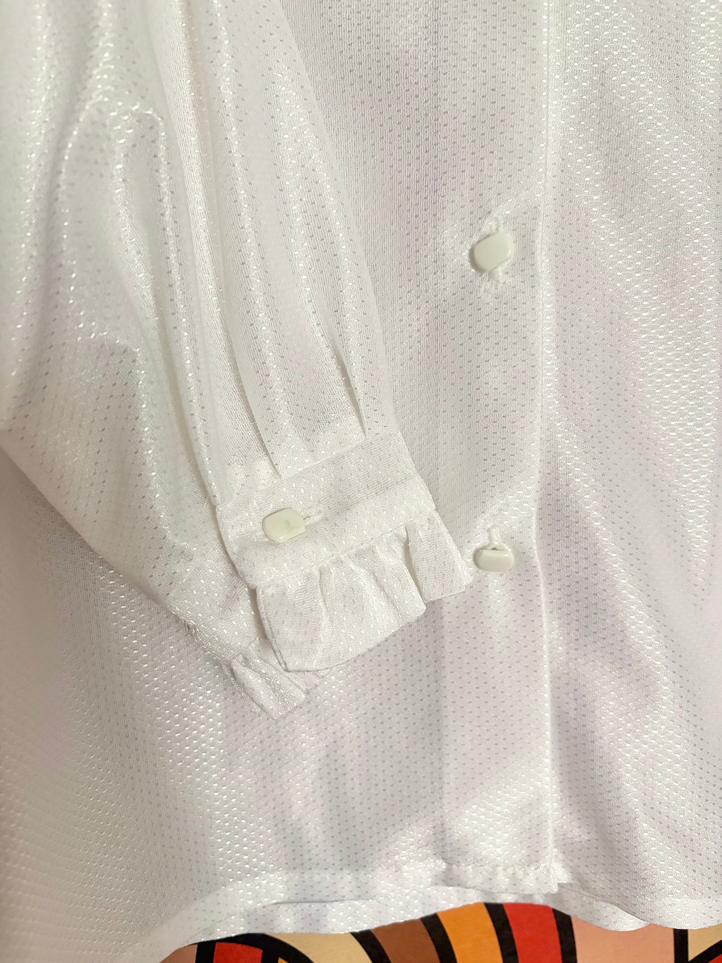 Vintage 70s White Frill Blouse