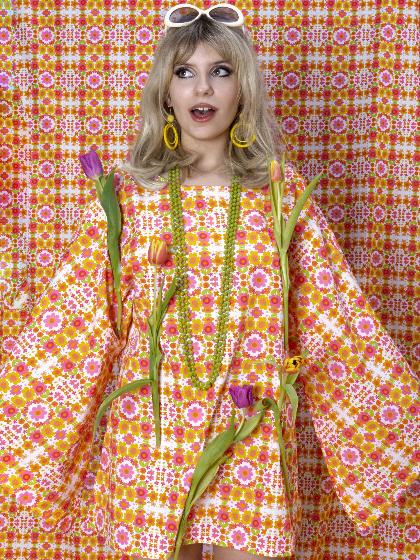 The Daisy Trail Bell Sleeve Micro Mini Dress