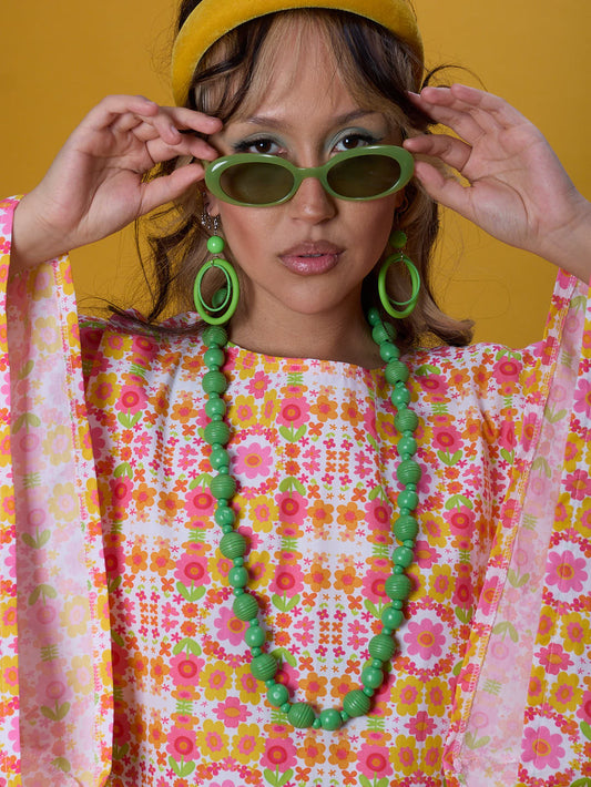 The Daisy Trail Green Oval Sunglasses