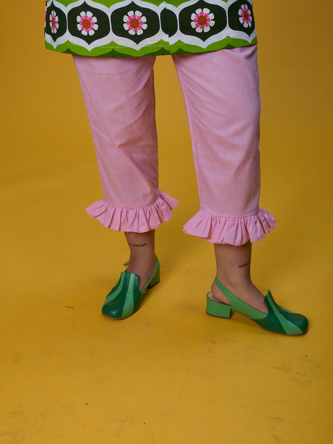 The Daisy Trail Pink Frill Capris