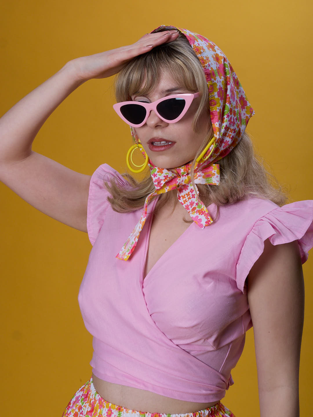 The Daisy Trail Pink Wrap Top