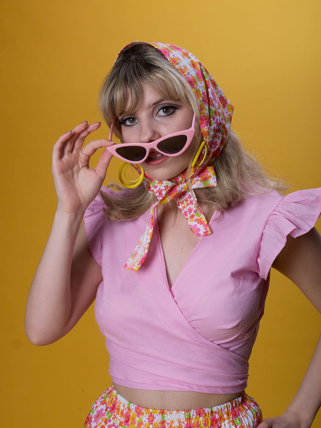 The Daisy Trail Pink Wrap Top