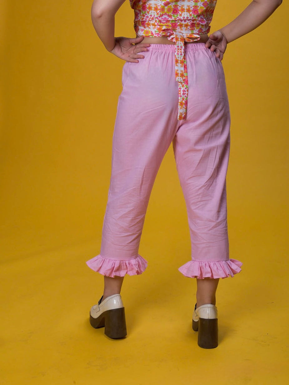 The Daisy Trail Pink Frill Capris