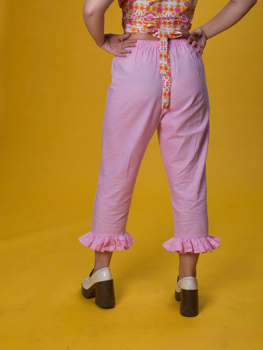 The Daisy Trail Pink Frill Capris