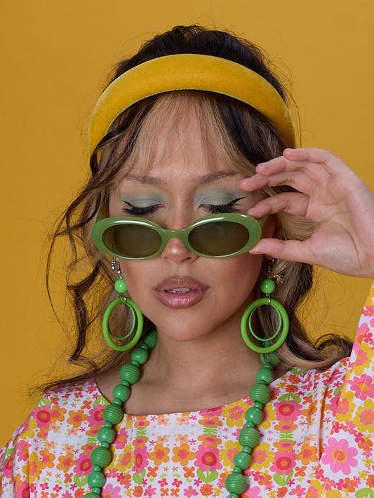 The Daisy Trail Green Loop Earrings