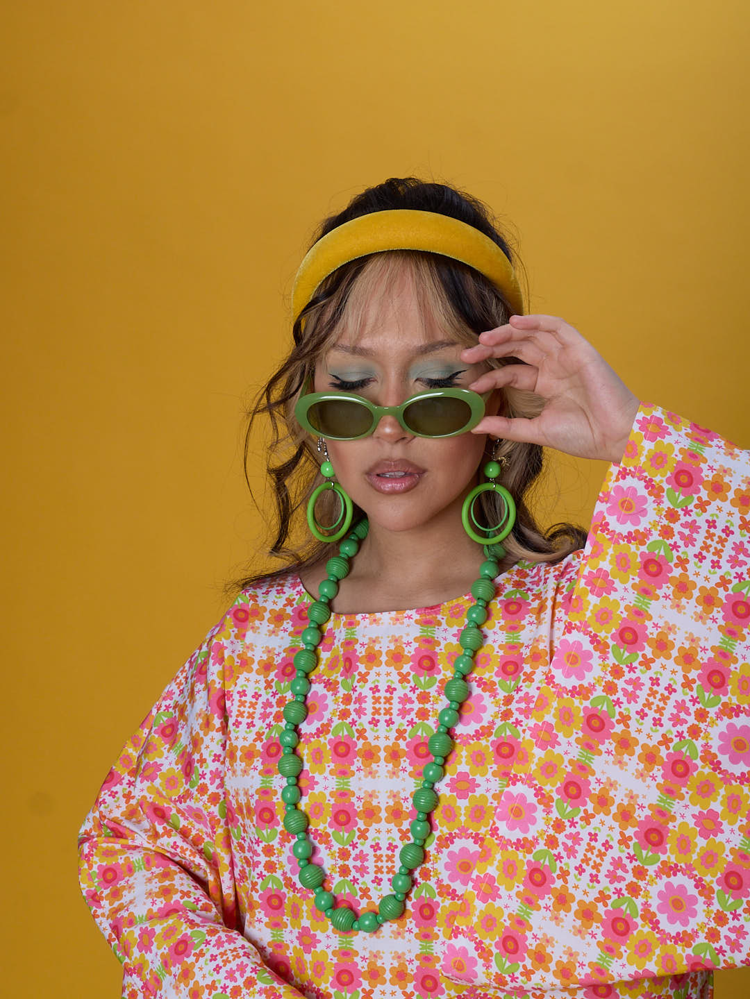 The Daisy Trail Green Oval Sunglasses