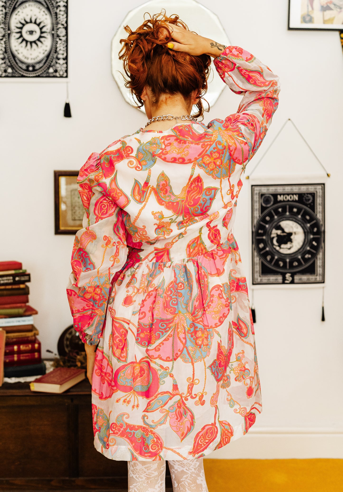 Vintage 60s Pink Psychedelic Print Mini Dress