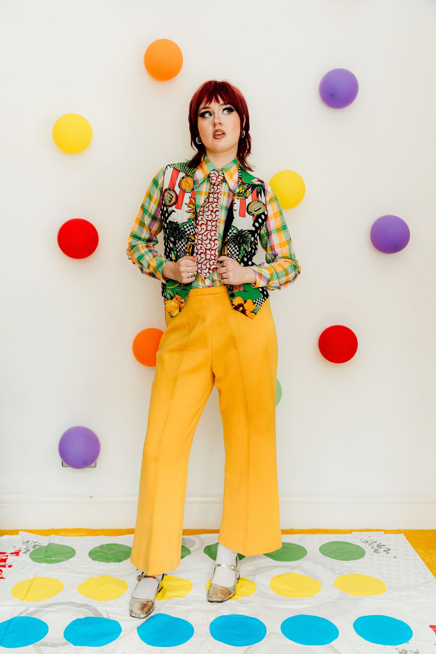 Vintage 70s Yellow Wool Flares