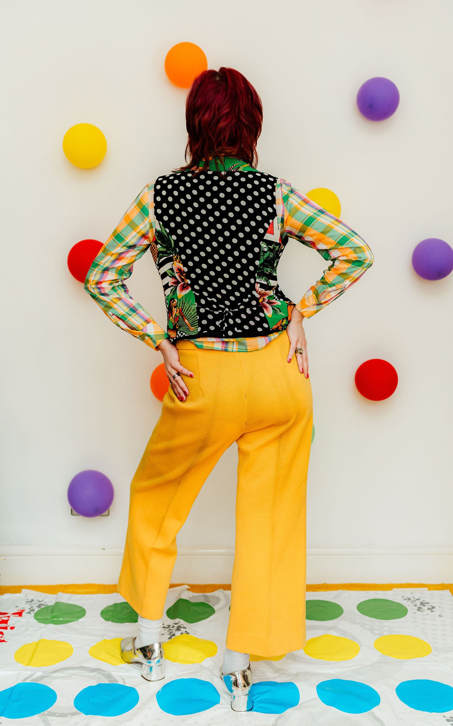 Vintage 70s Yellow Wool Flares