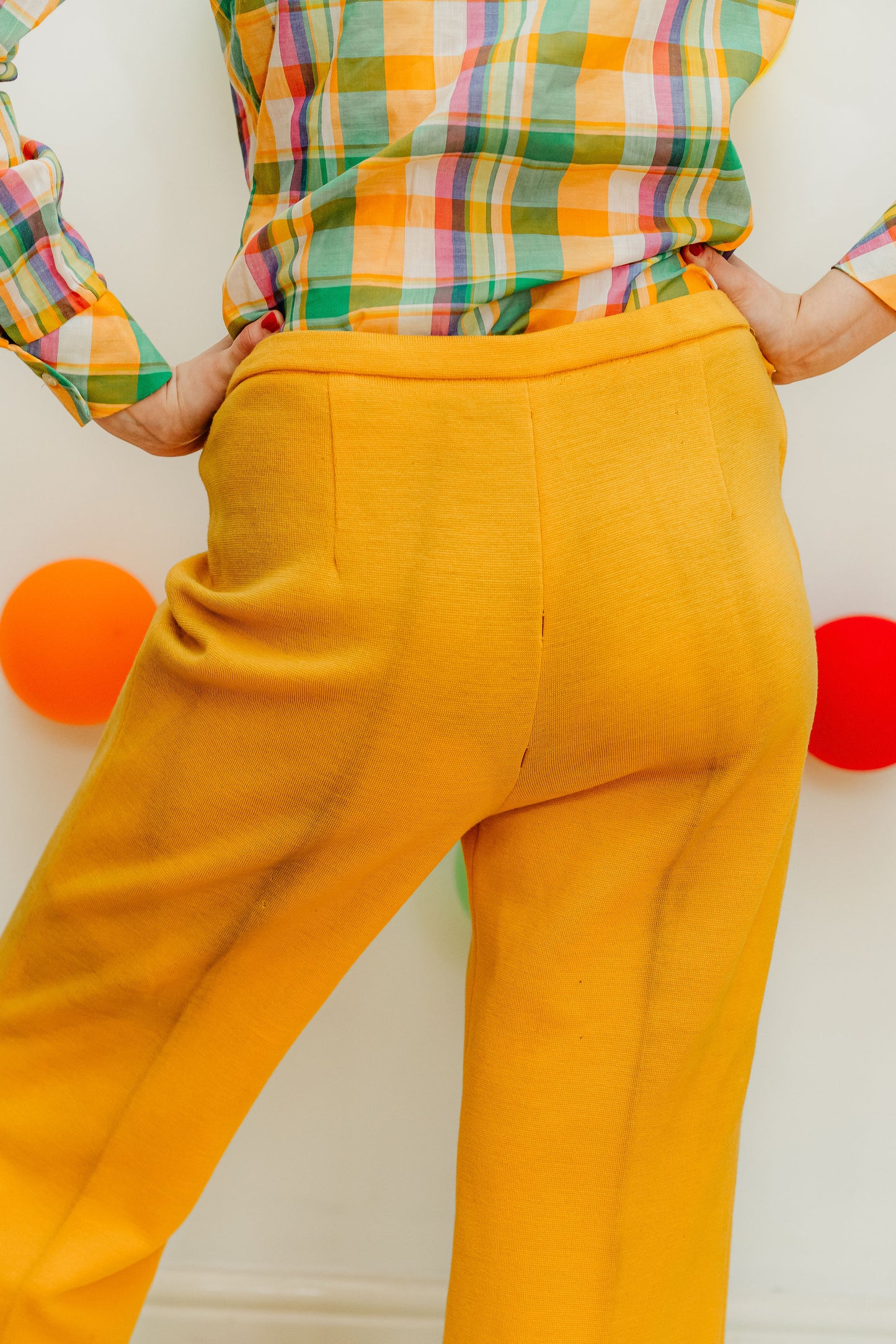 Vintage 70s Yellow Wool Flares