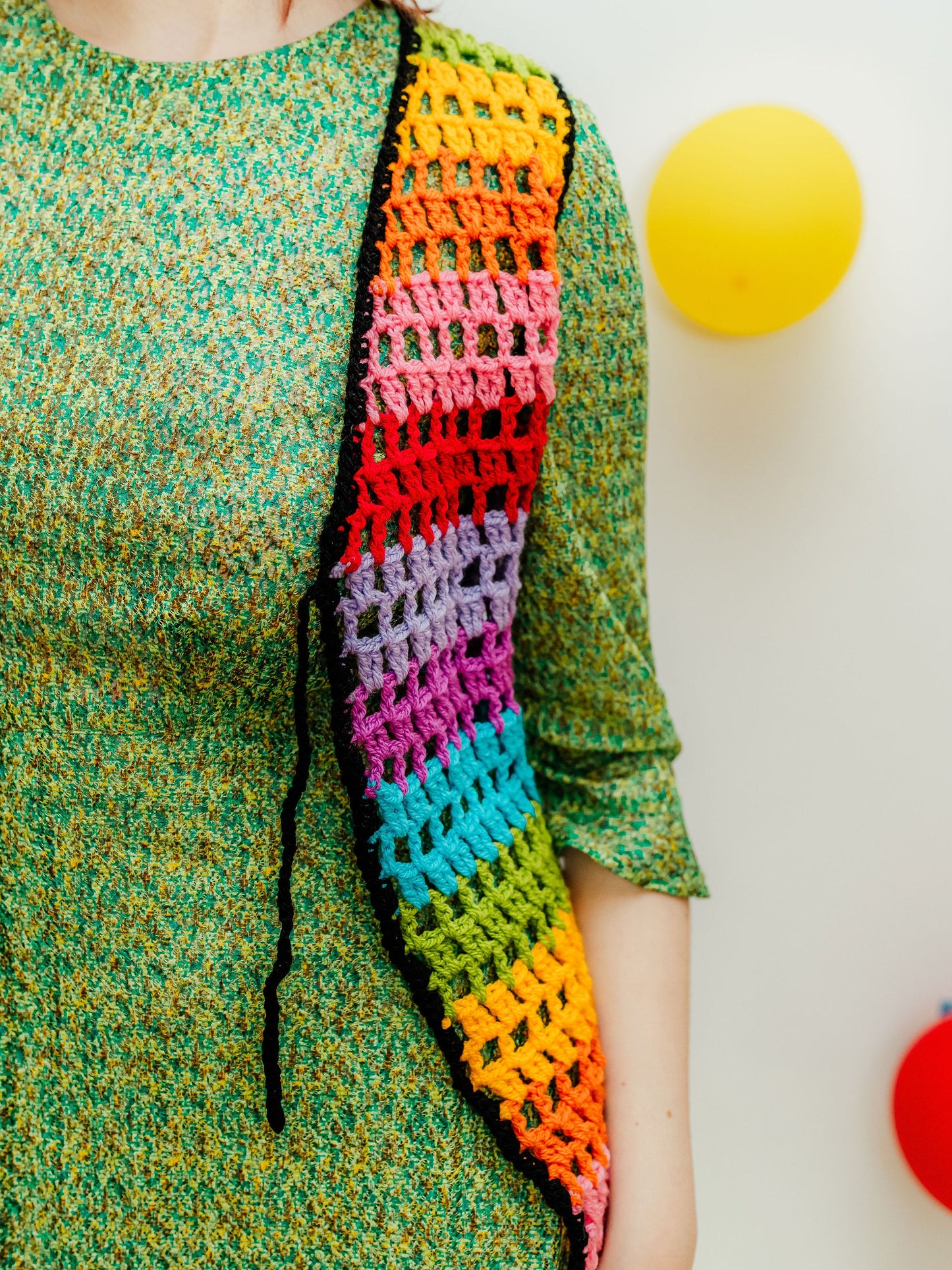 Handmade Rainbow Crochet Waistcoat