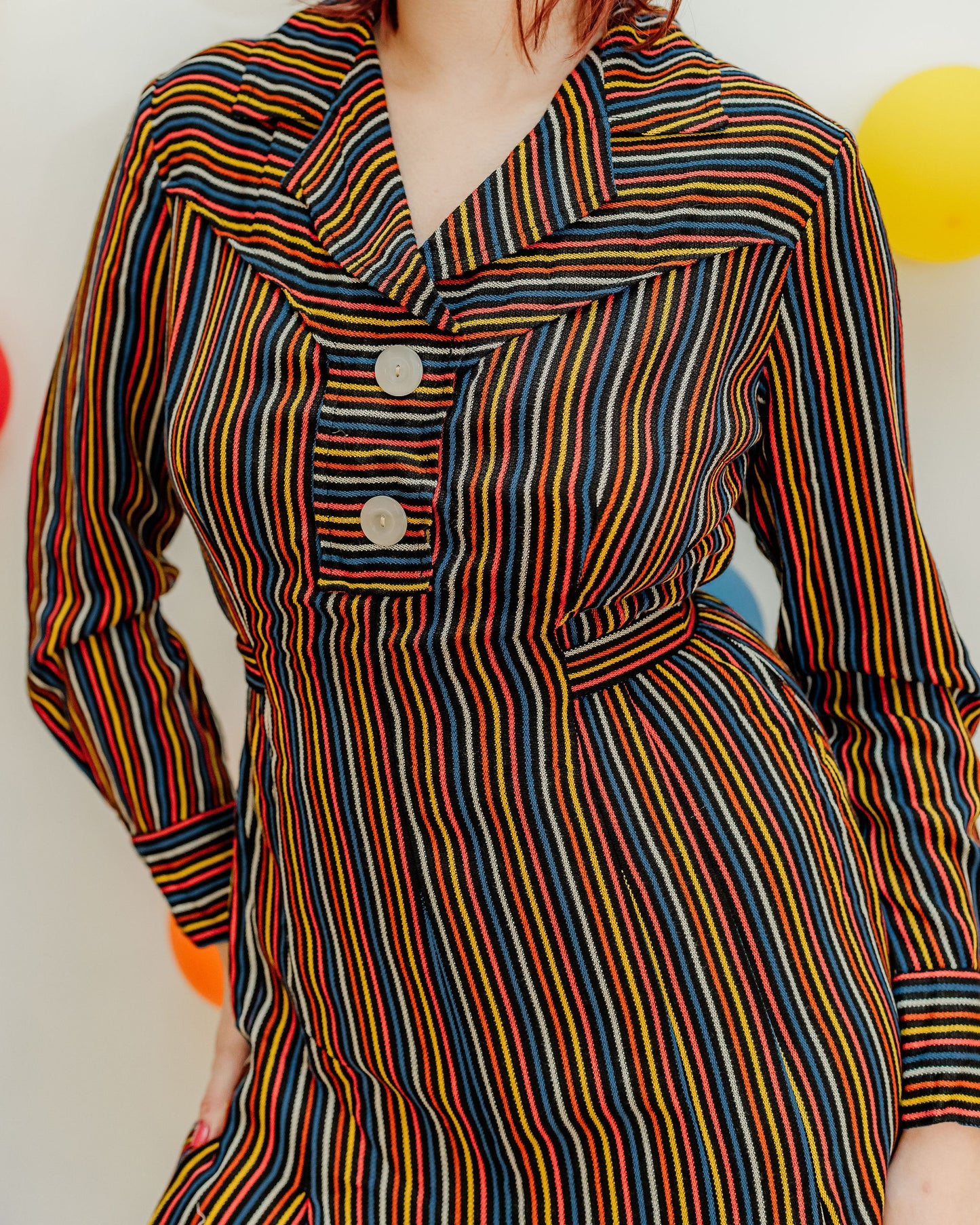 Vintage 70s Rainbow Stripe Dress