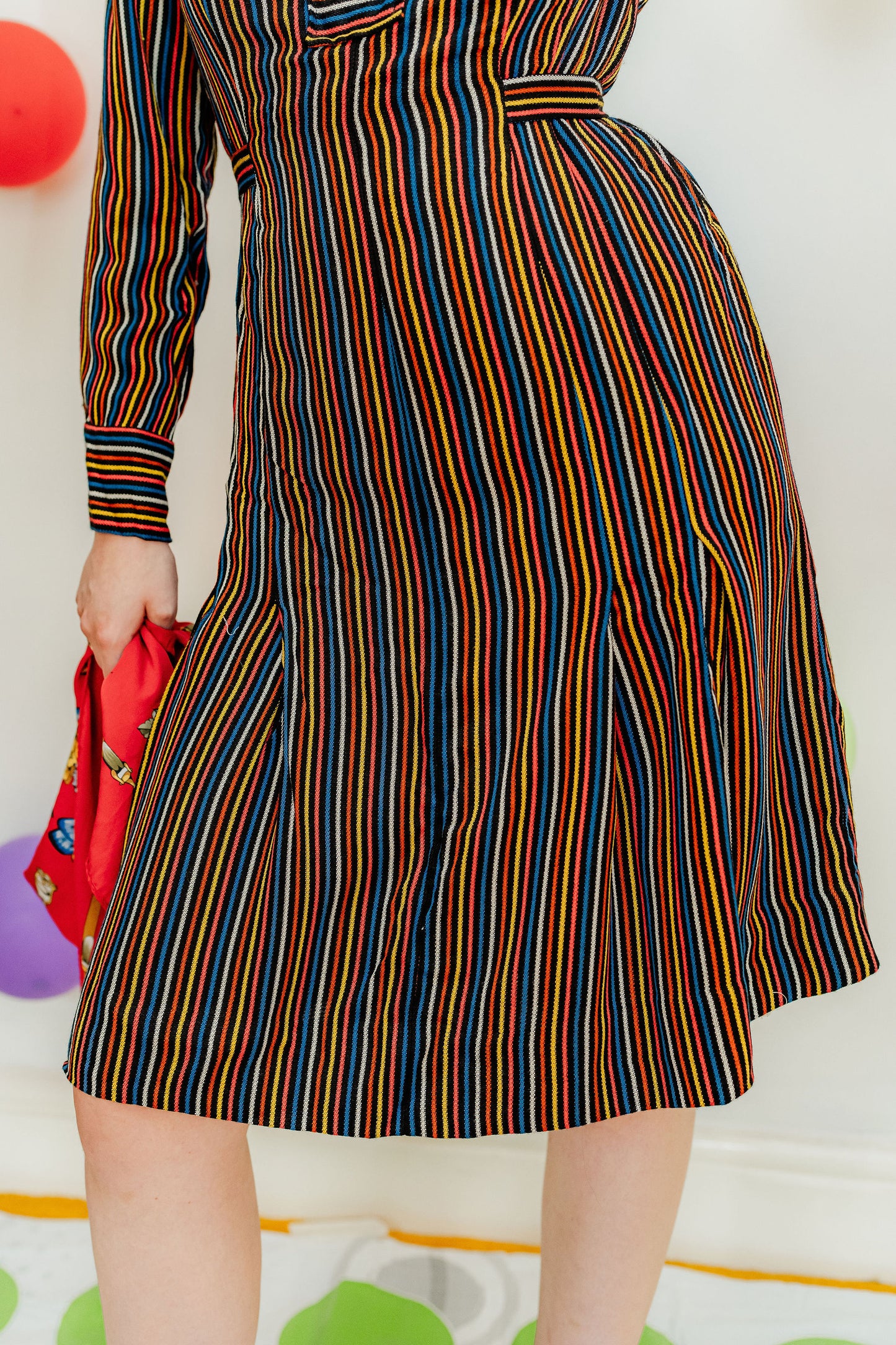Vintage 70s Rainbow Stripe Dress
